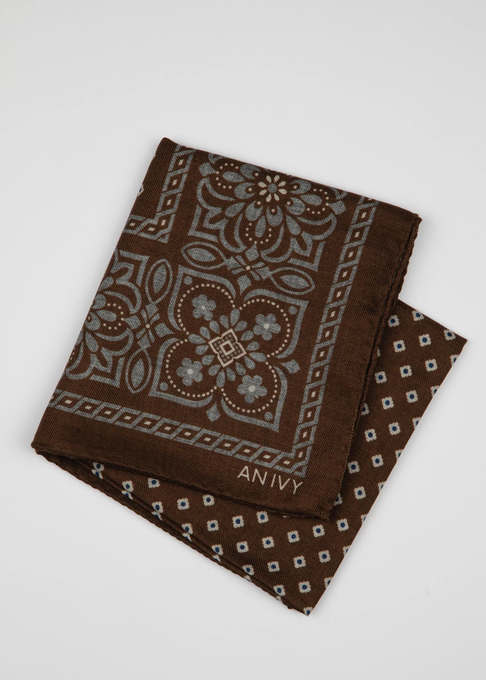 Brown Flower Artisan Cube Bandana - Image 3