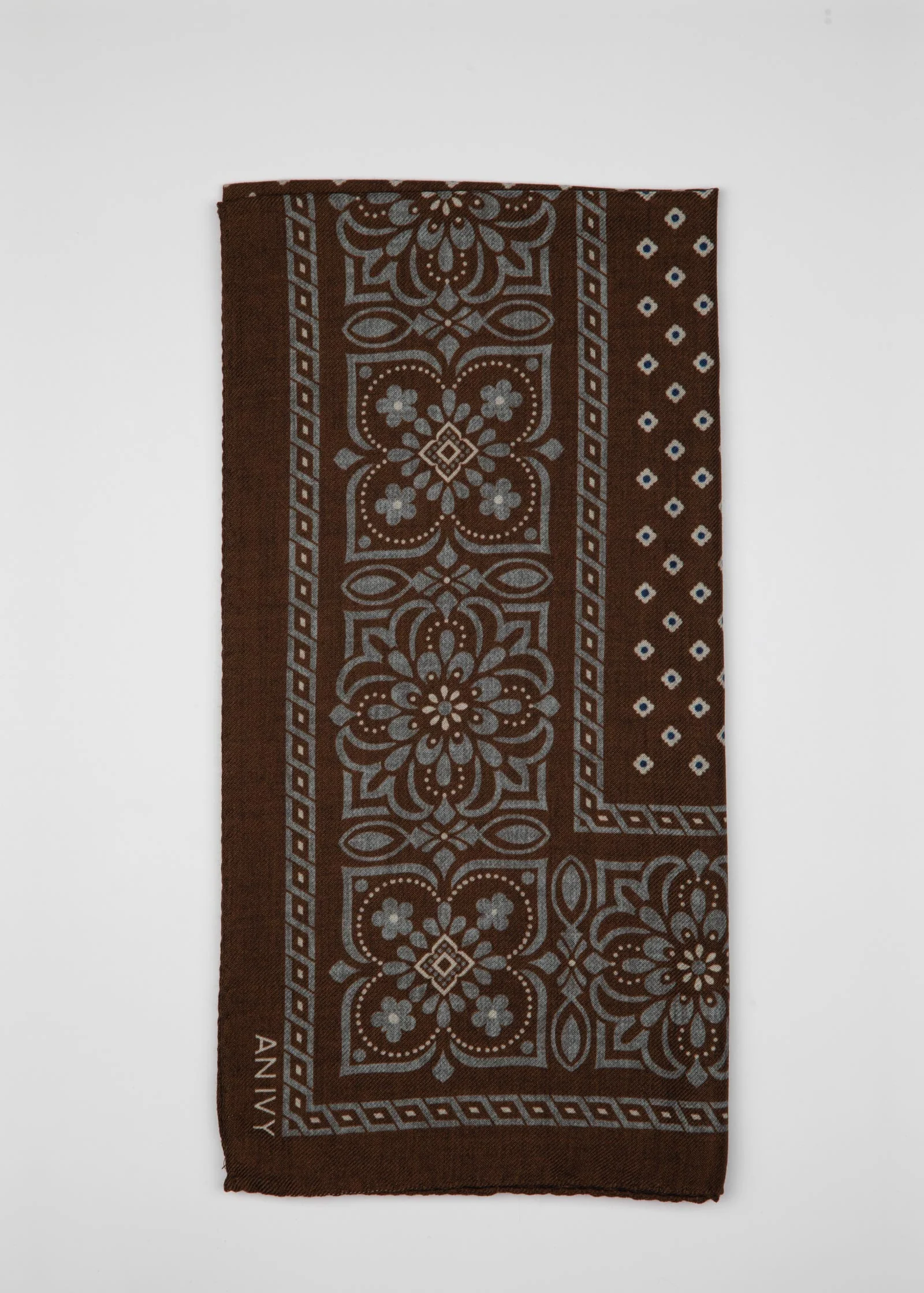 Brown Flower Artisan Cube Bandana - Image 4