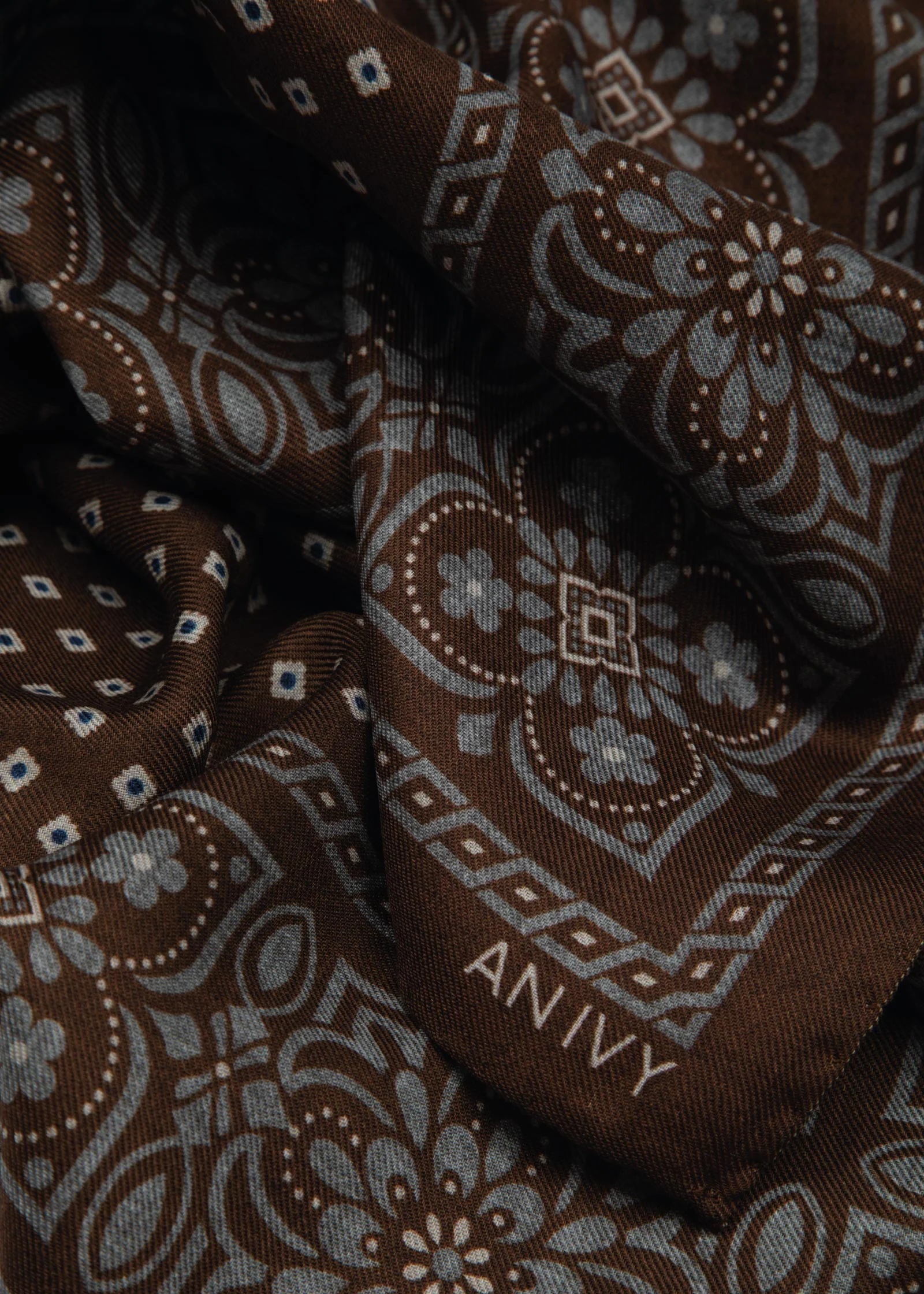Brown Flower Artisan Cube Bandana - Image 5
