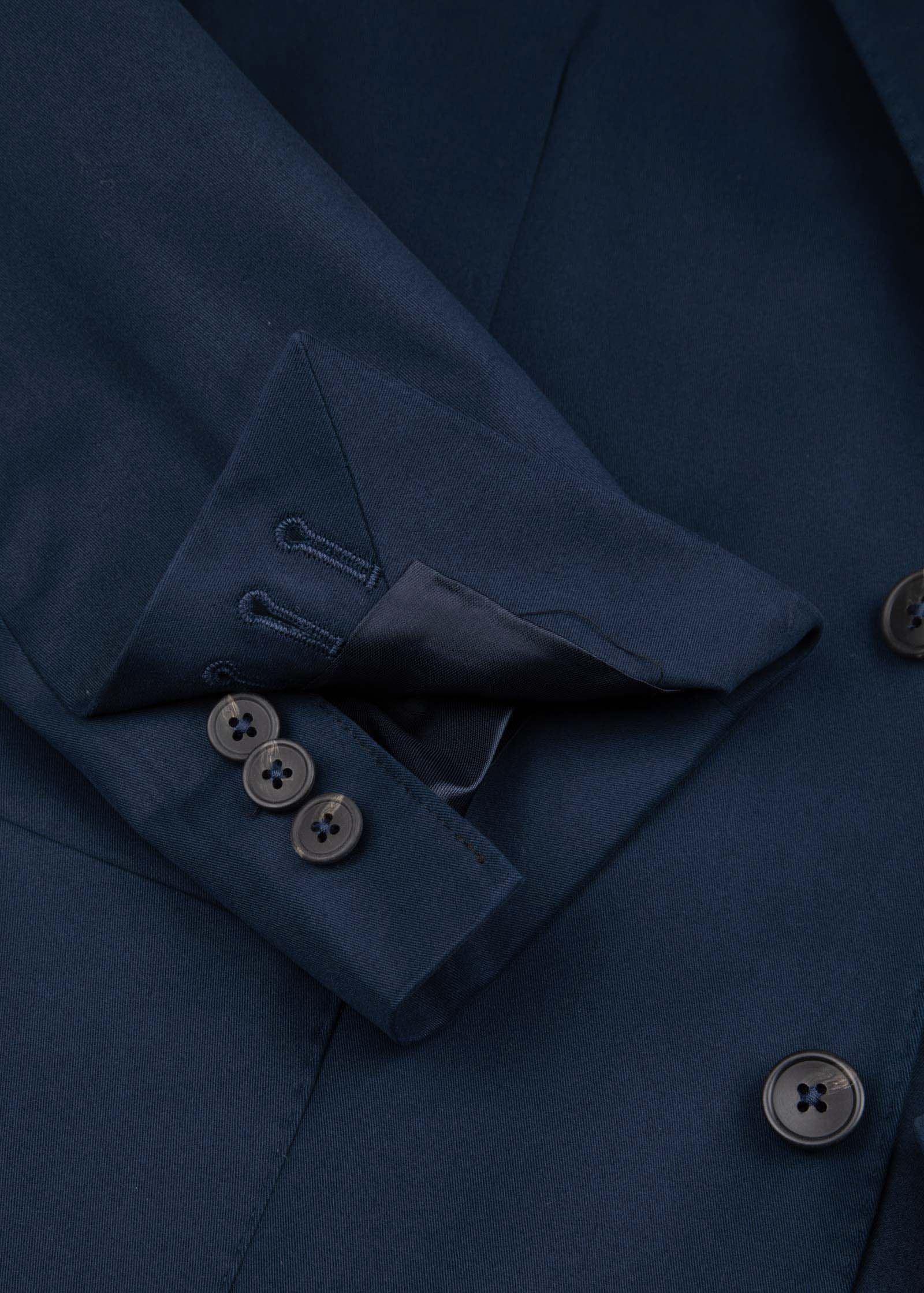 Brushed Cotton Blazer, Unstructured, Navy - Image 4