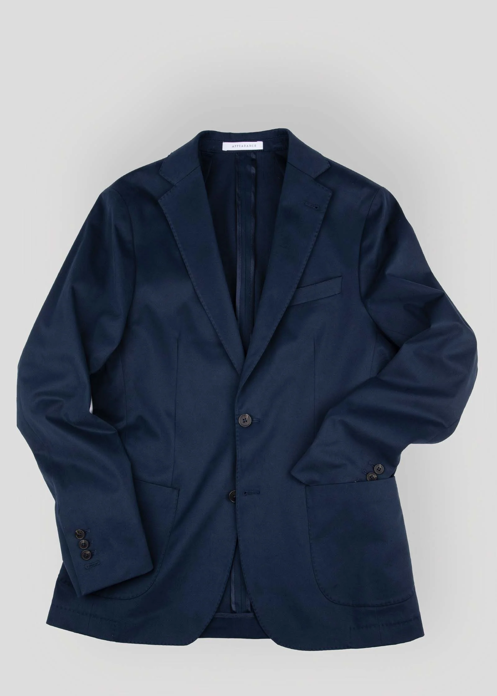 Brushed Cotton Blazer, Unstructured, Navy - Image 6