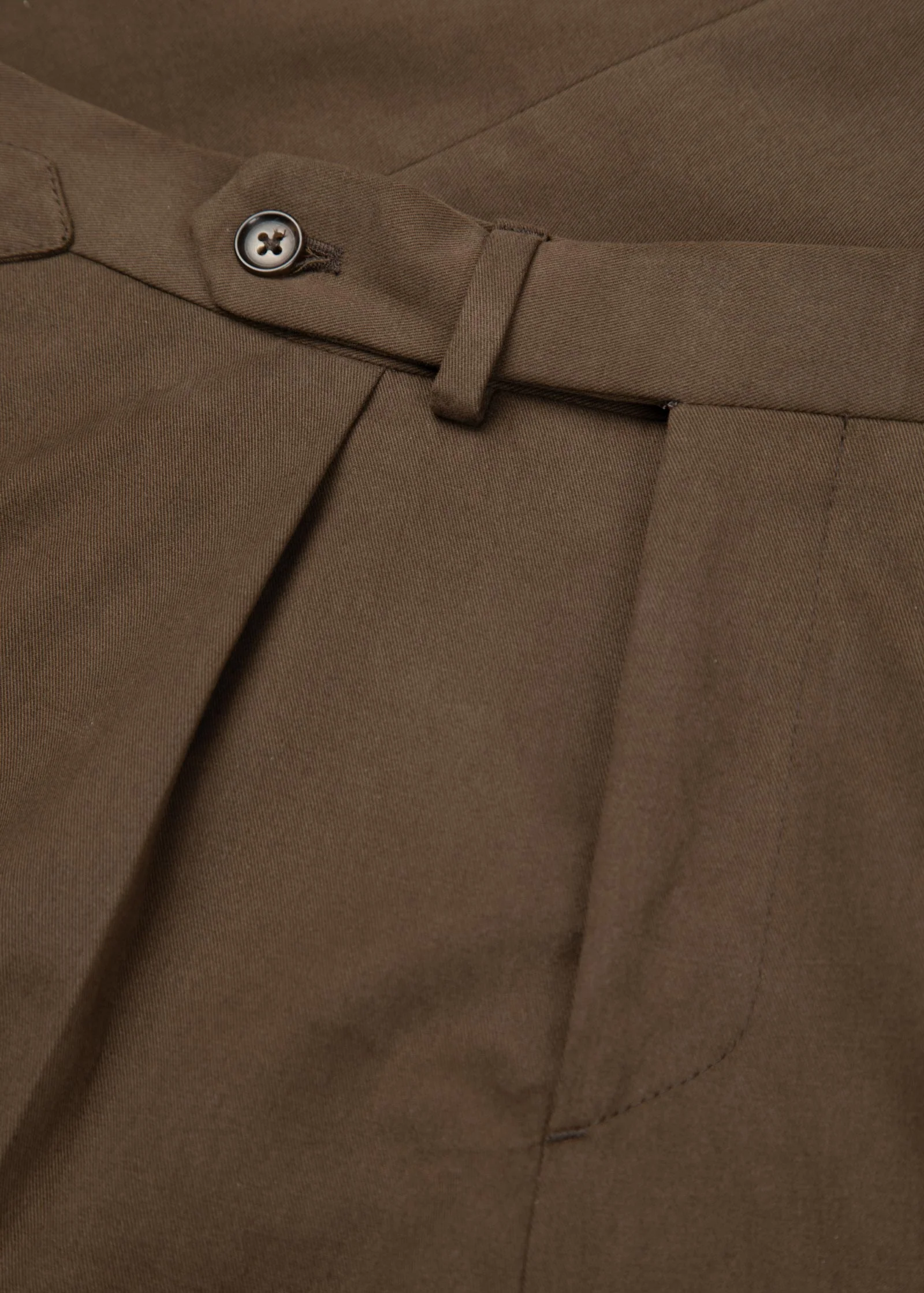 Brushed Cotton Twill Trousers, Brown - Image 5
