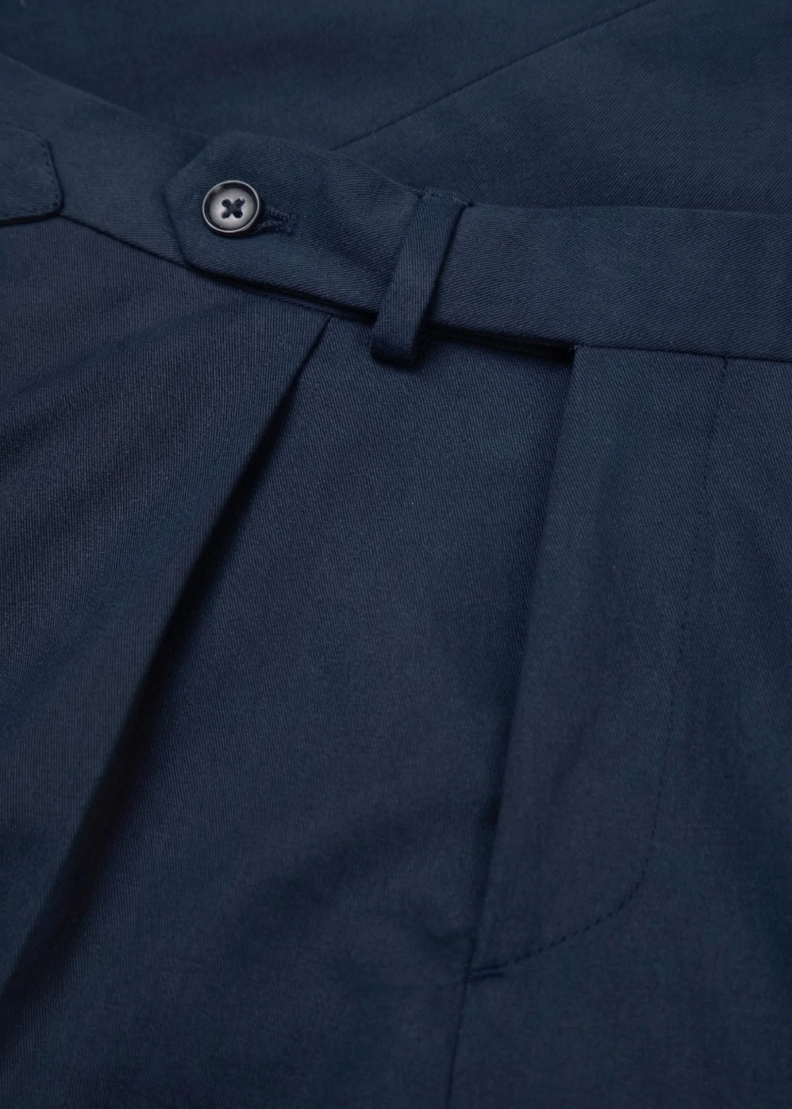 Brushed Cotton Twill Trousers, Navy - Image 8