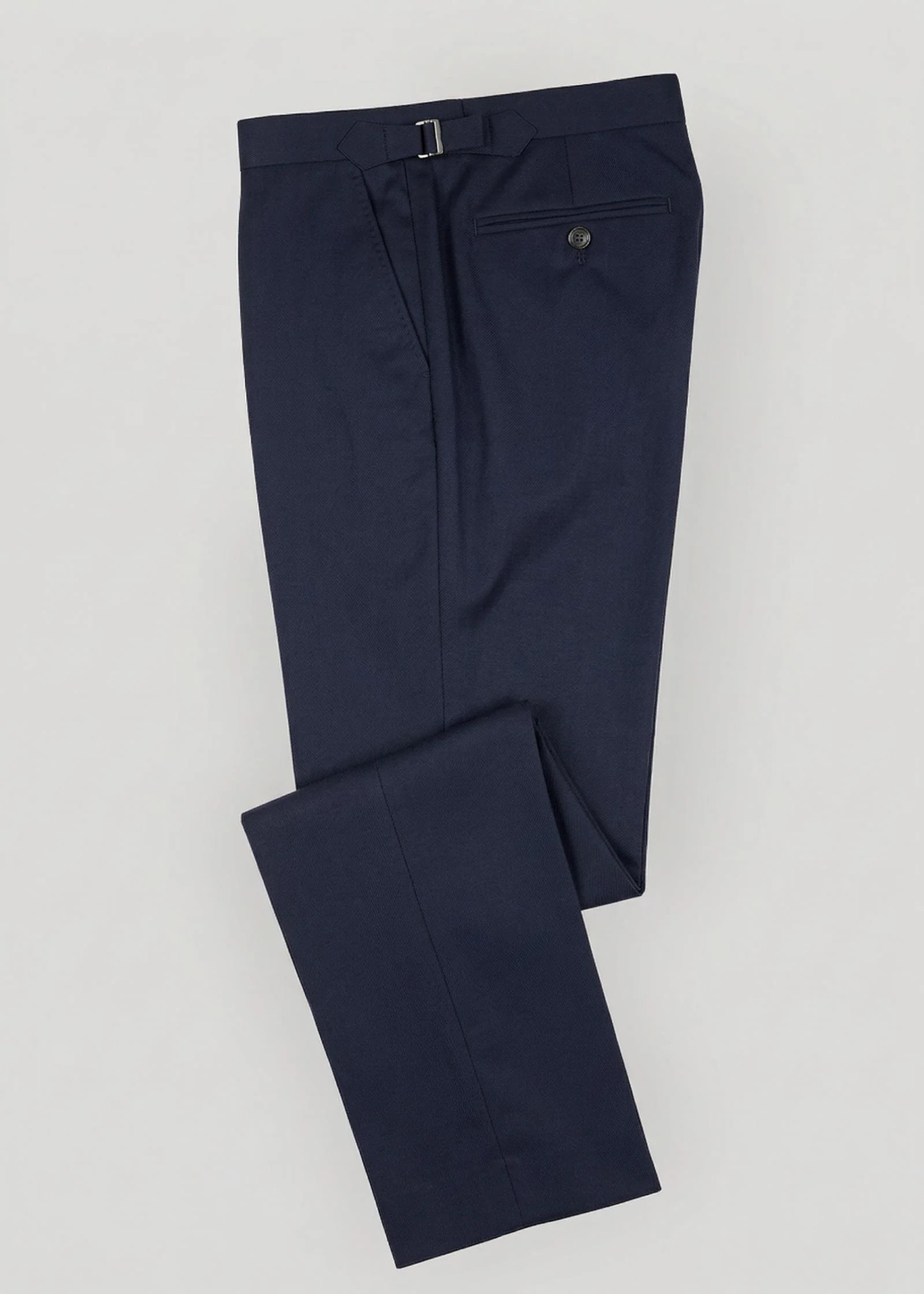 Brushed Cotton Twill Trousers, Navy - Image 9