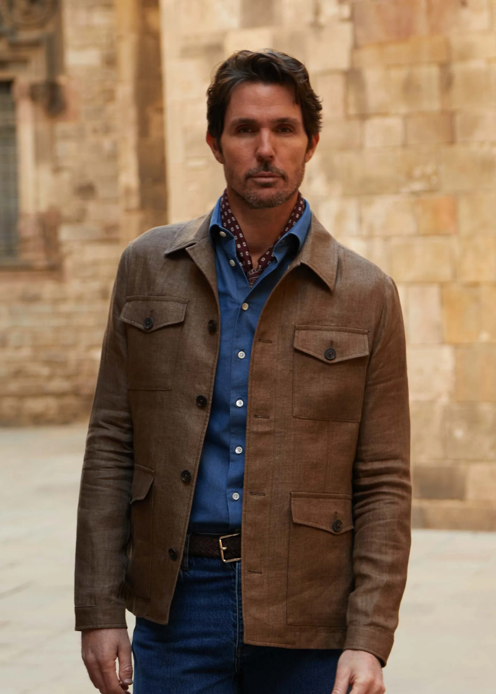 Burgundy Flower Artisan Cube Bandana - Image 6