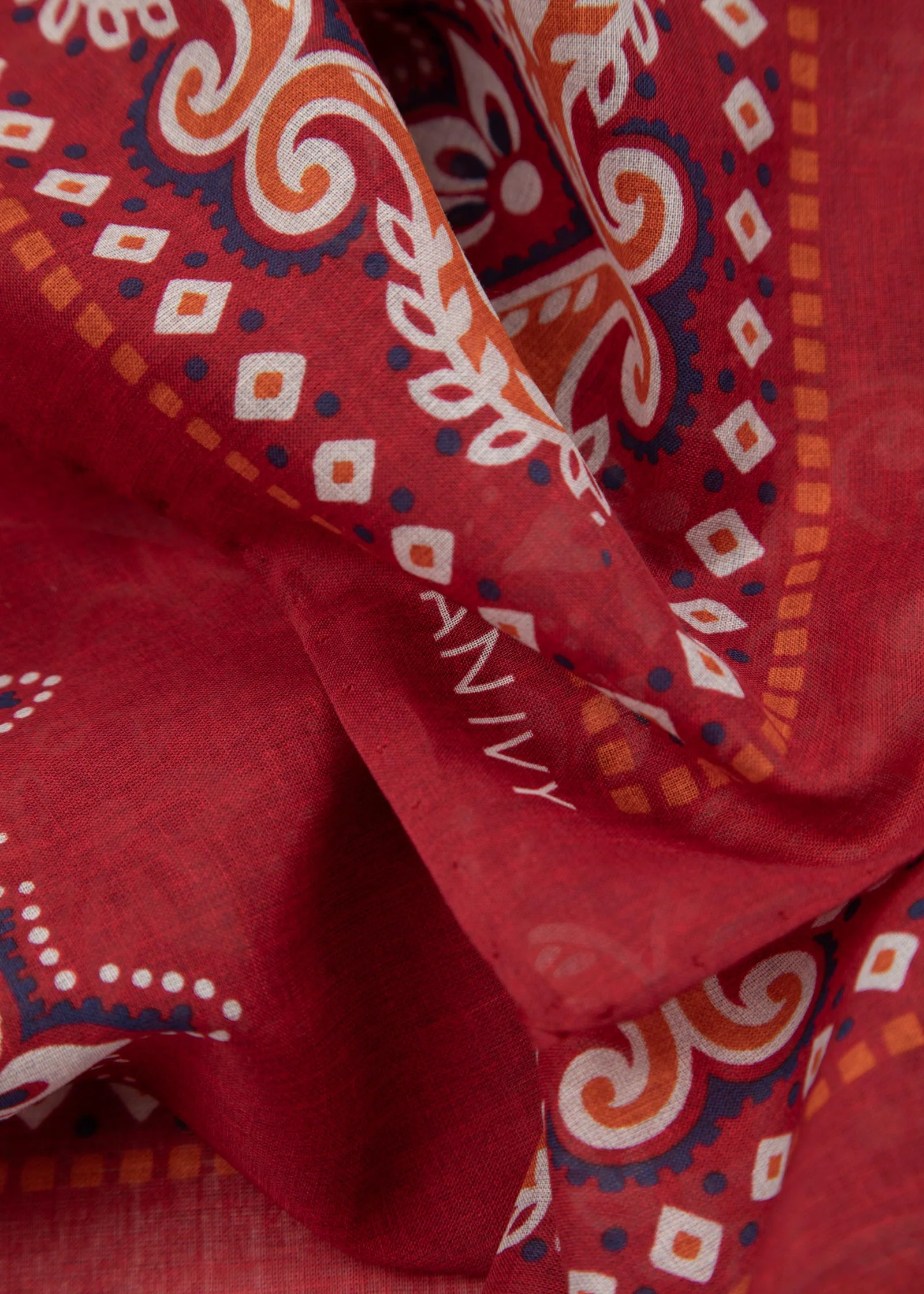 Carmine Flower Paisley Ornaments Bandana - Image 3