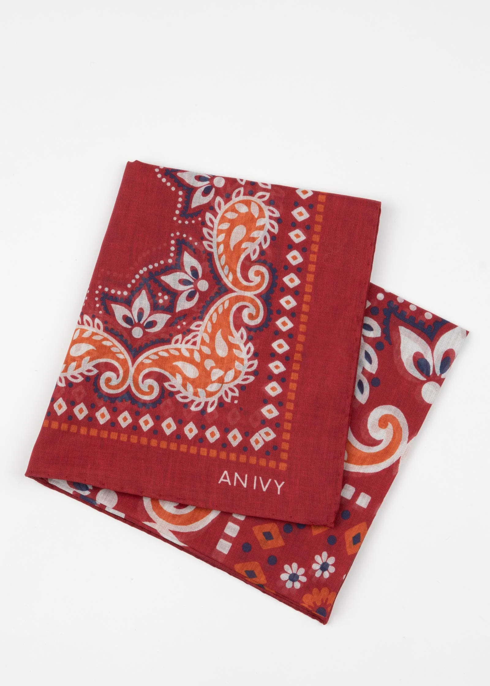 Carmine Flower Paisley Ornaments Bandana - Image 4