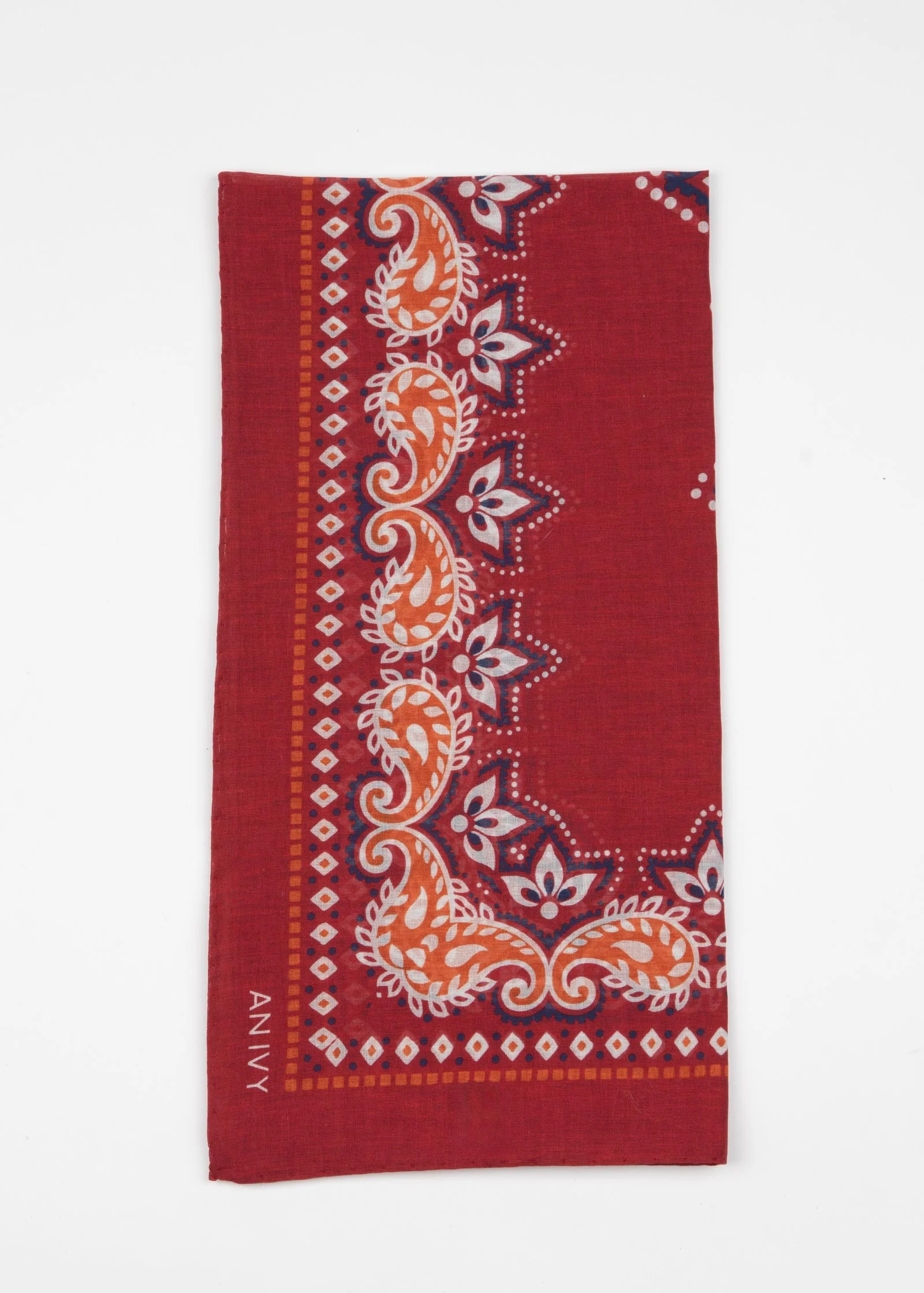 Carmine Flower Paisley Ornaments Bandana - Image 5