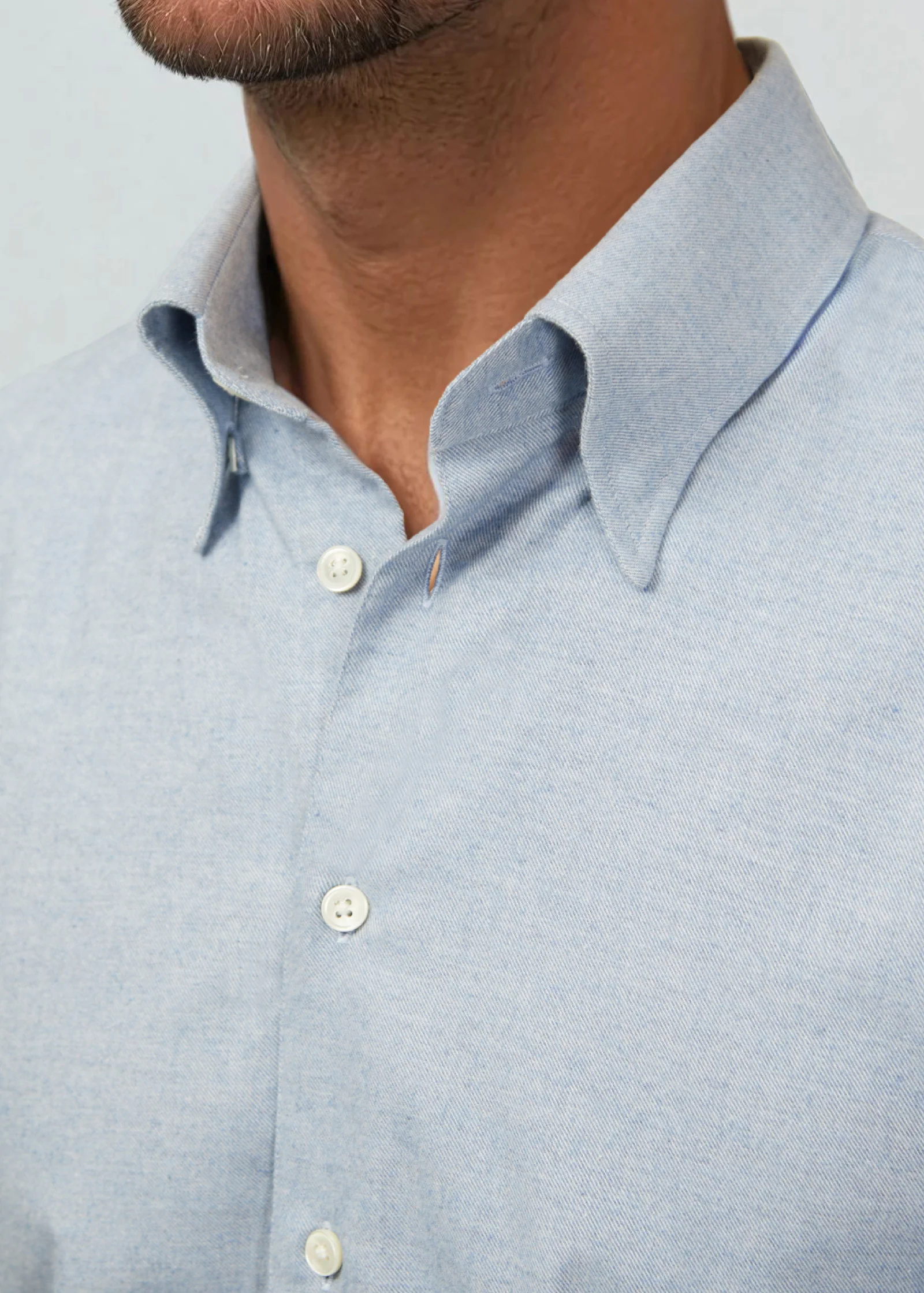 Cashmere-Cotton Shirt, Light Blue - Image 4