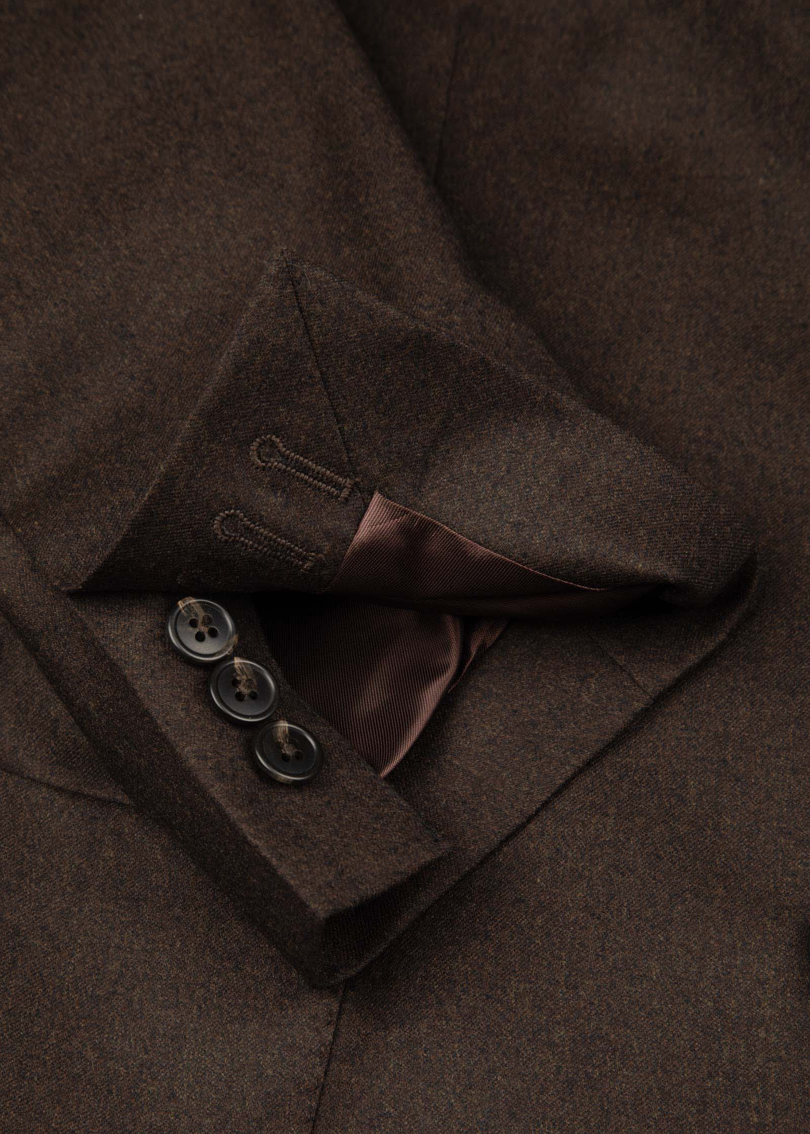 Flannel Blazer, Unstructured, Dark Brown - Image 7