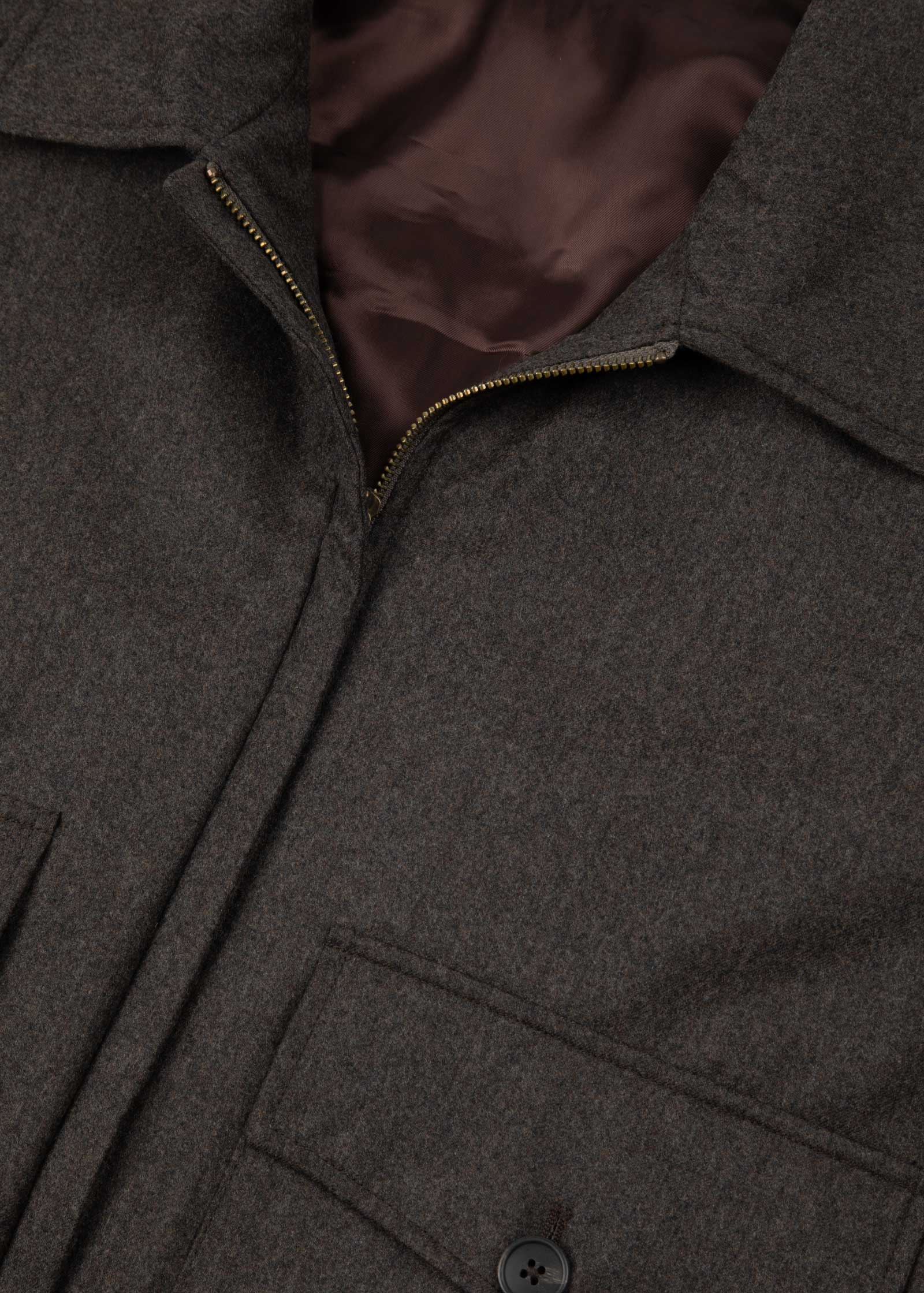 Flannel Blouson Jacket, Dark Brown - Image 5