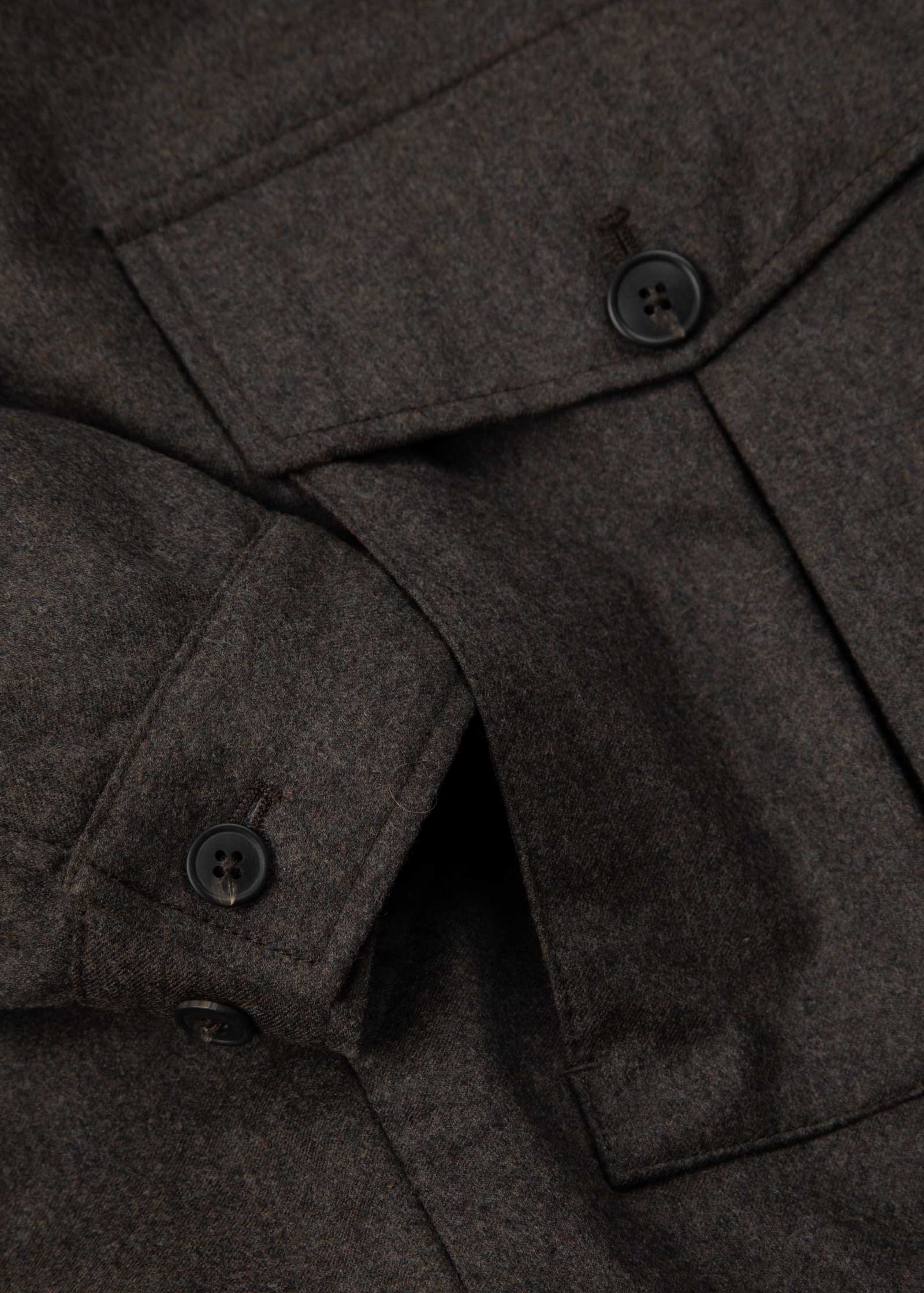 Flannel Blouson Jacket, Dark Brown - Image 6