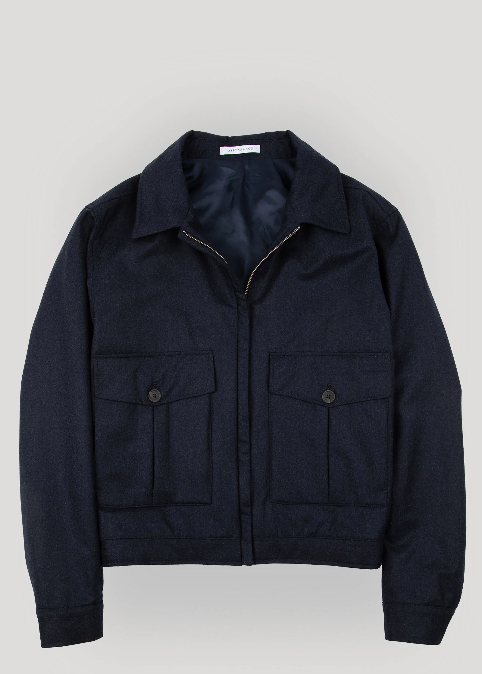 Flannel Blouson Jacket, Navy - Image 11