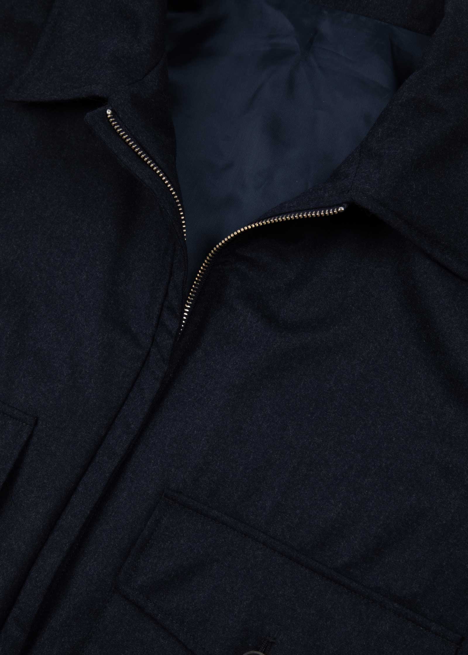 Flannel Blouson Jacket, Navy - Image 5