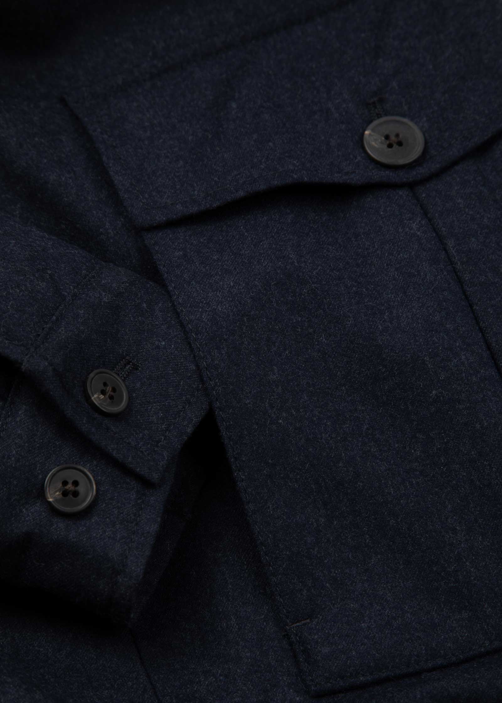 Flannel Blouson Jacket, Navy - Image 6