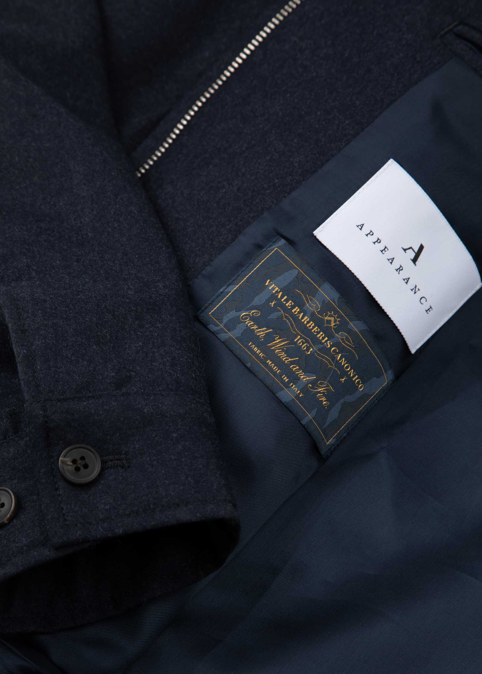 Flannel Blouson Jacket, Navy - Image 7