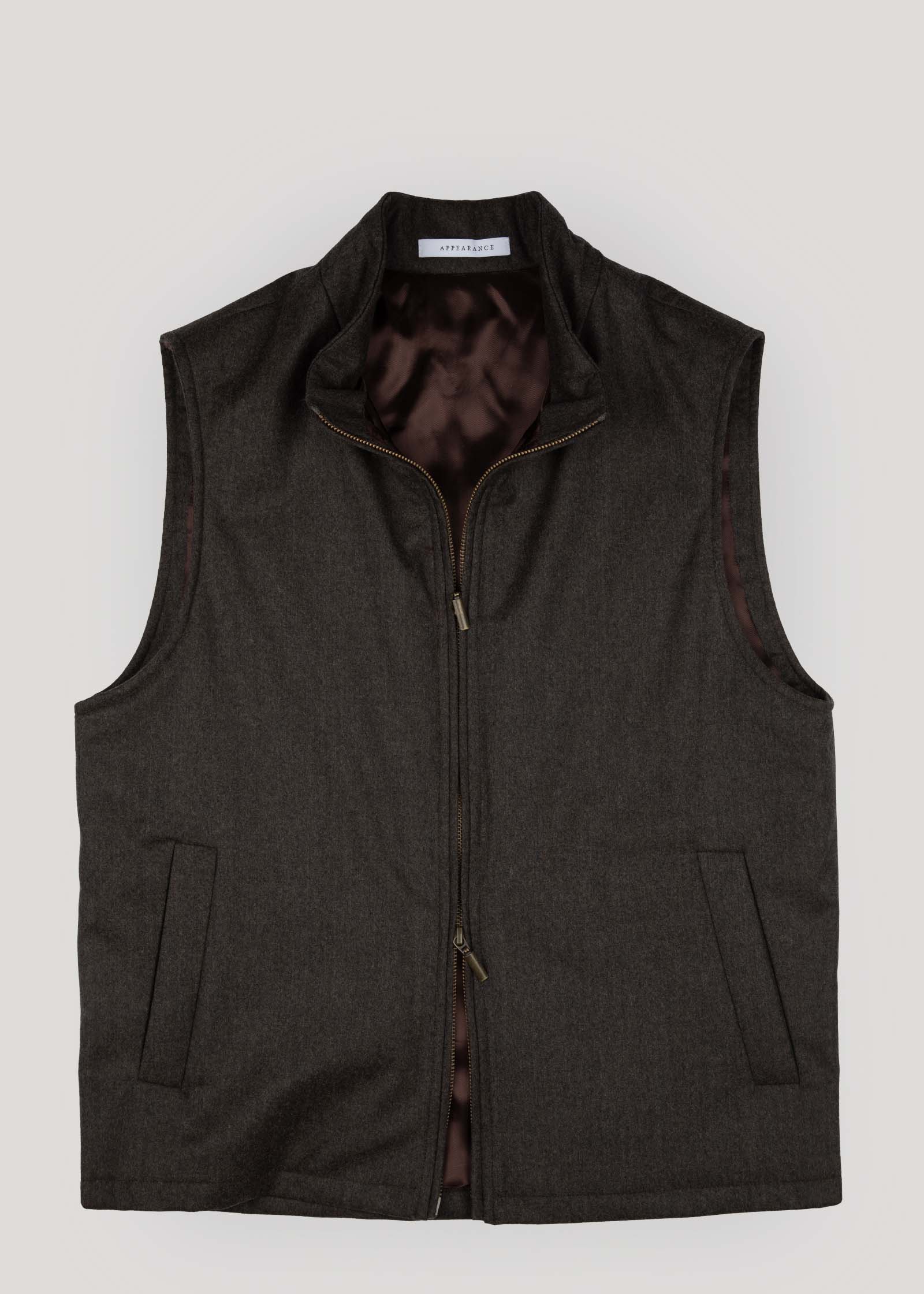 Flannel Blouson Vest 2.0, Dark Brown - Image 6