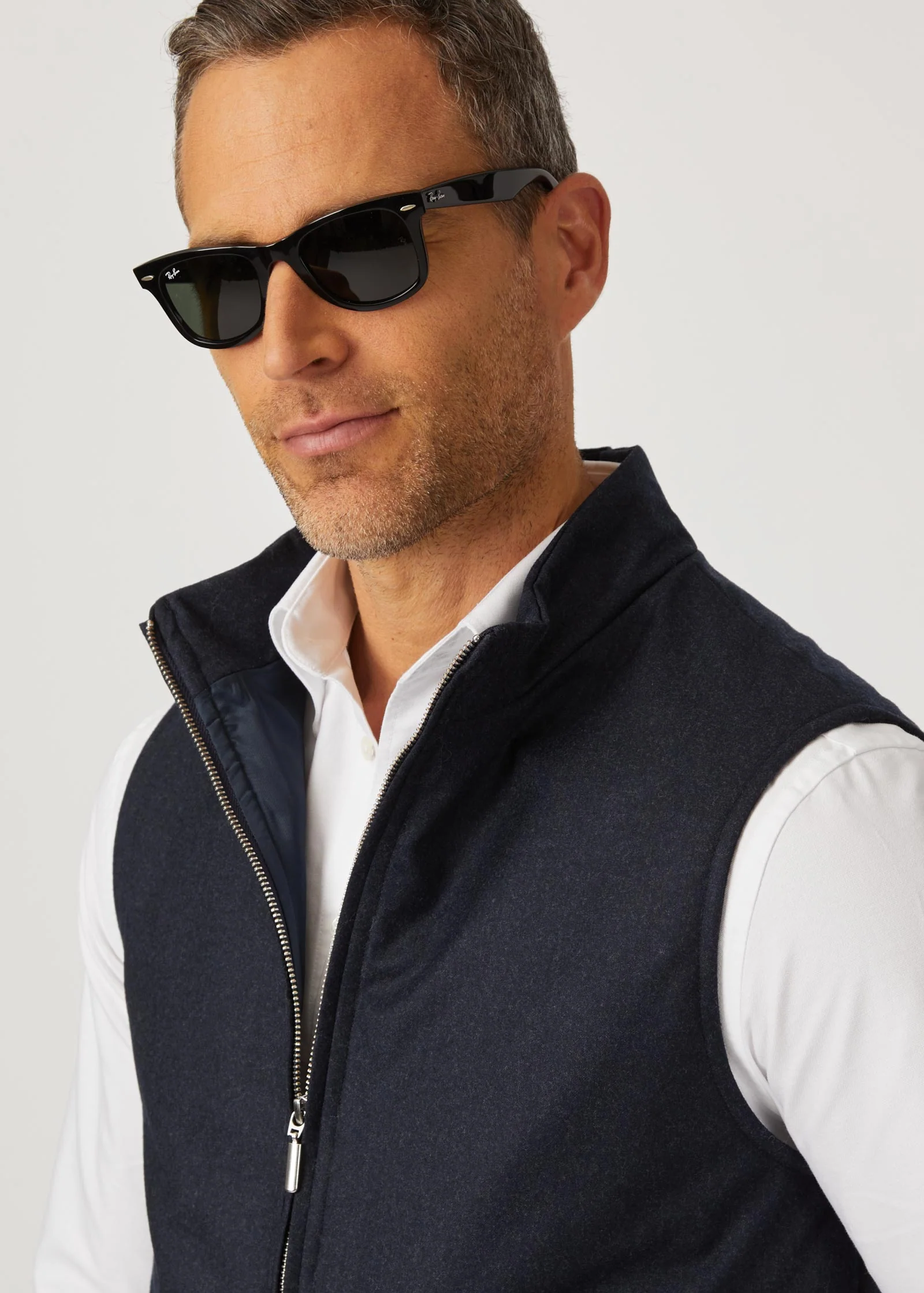 Flannel Blouson Vest 2.0, Navy - Image 5