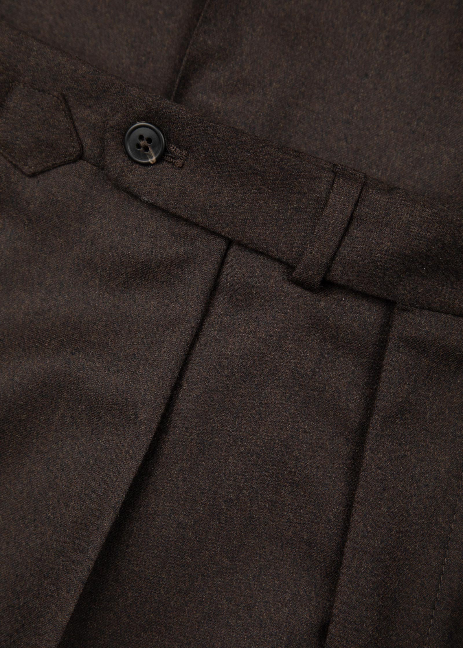 Flannel Trouser, Pleated, Dark Brown - Image 11