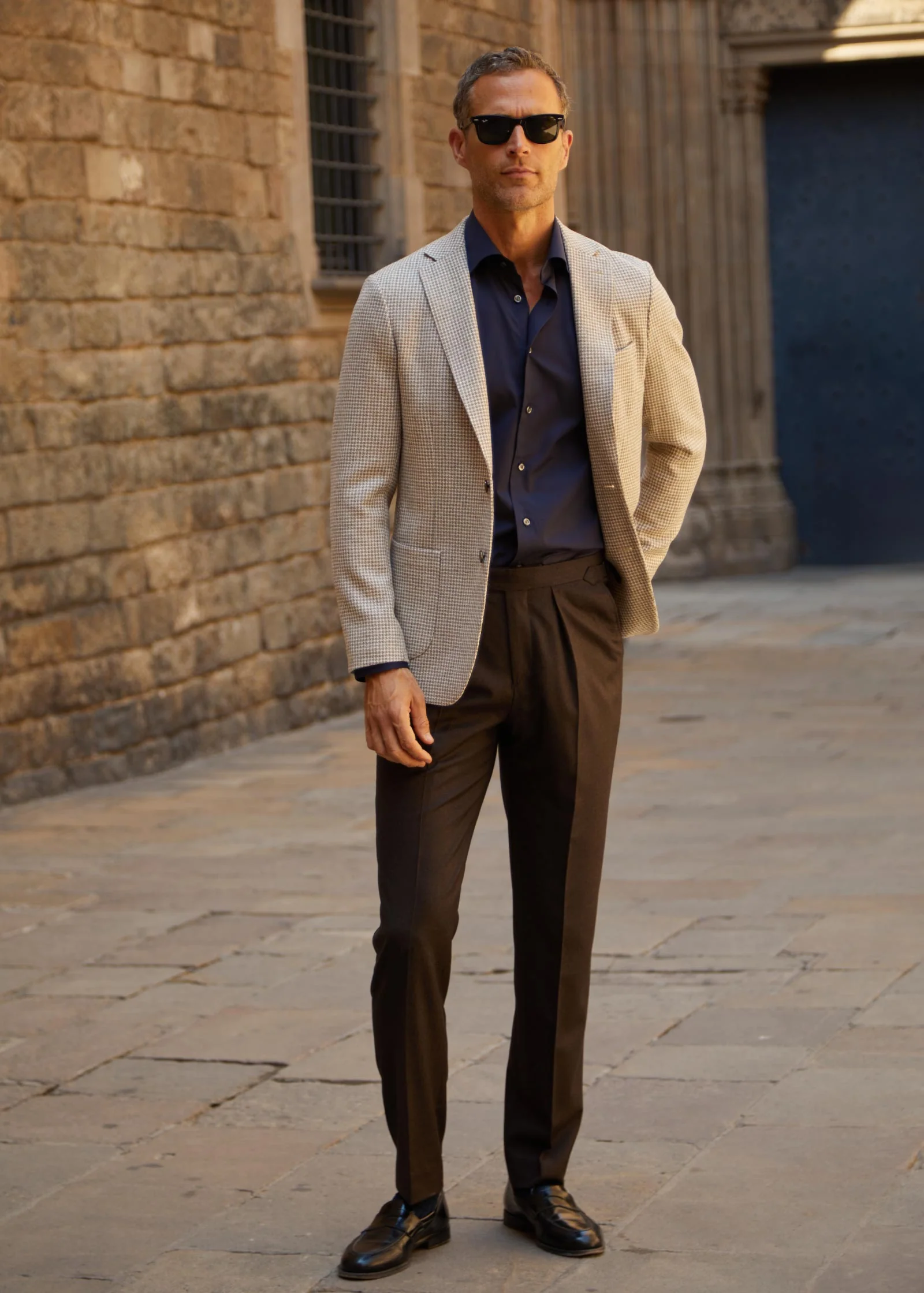 Flannel Trouser, Pleated, Dark Brown - Image 4