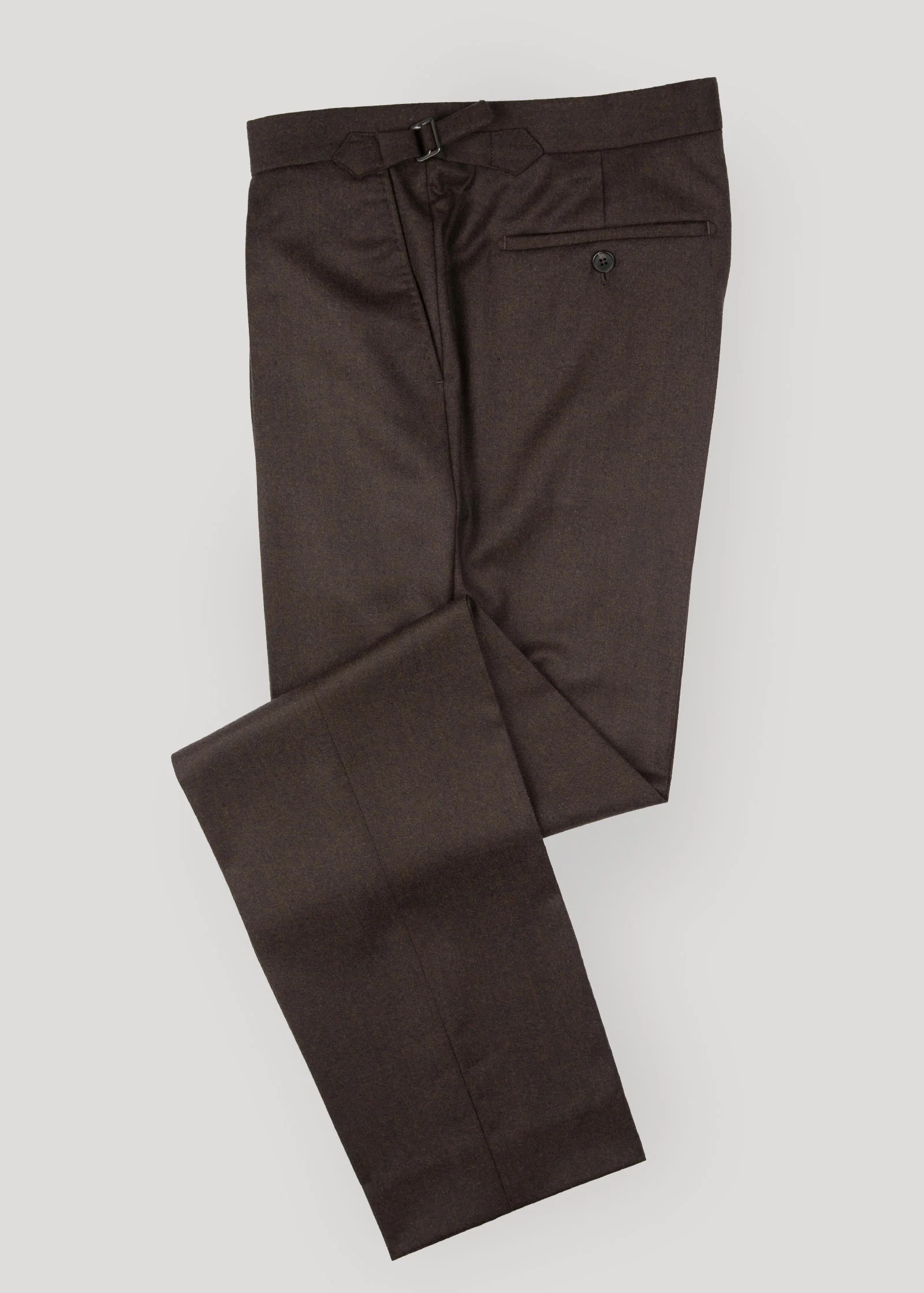 Flannel Trouser, Pleated, Dark Brown - Image 7
