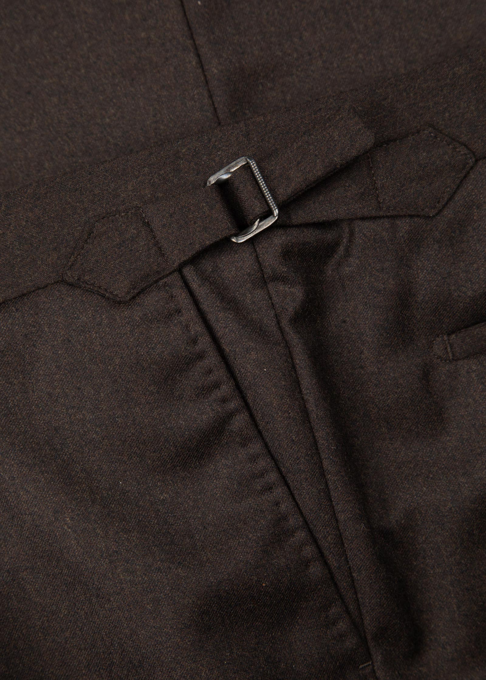 Flannel Trouser, Pleated, Dark Brown - Image 8