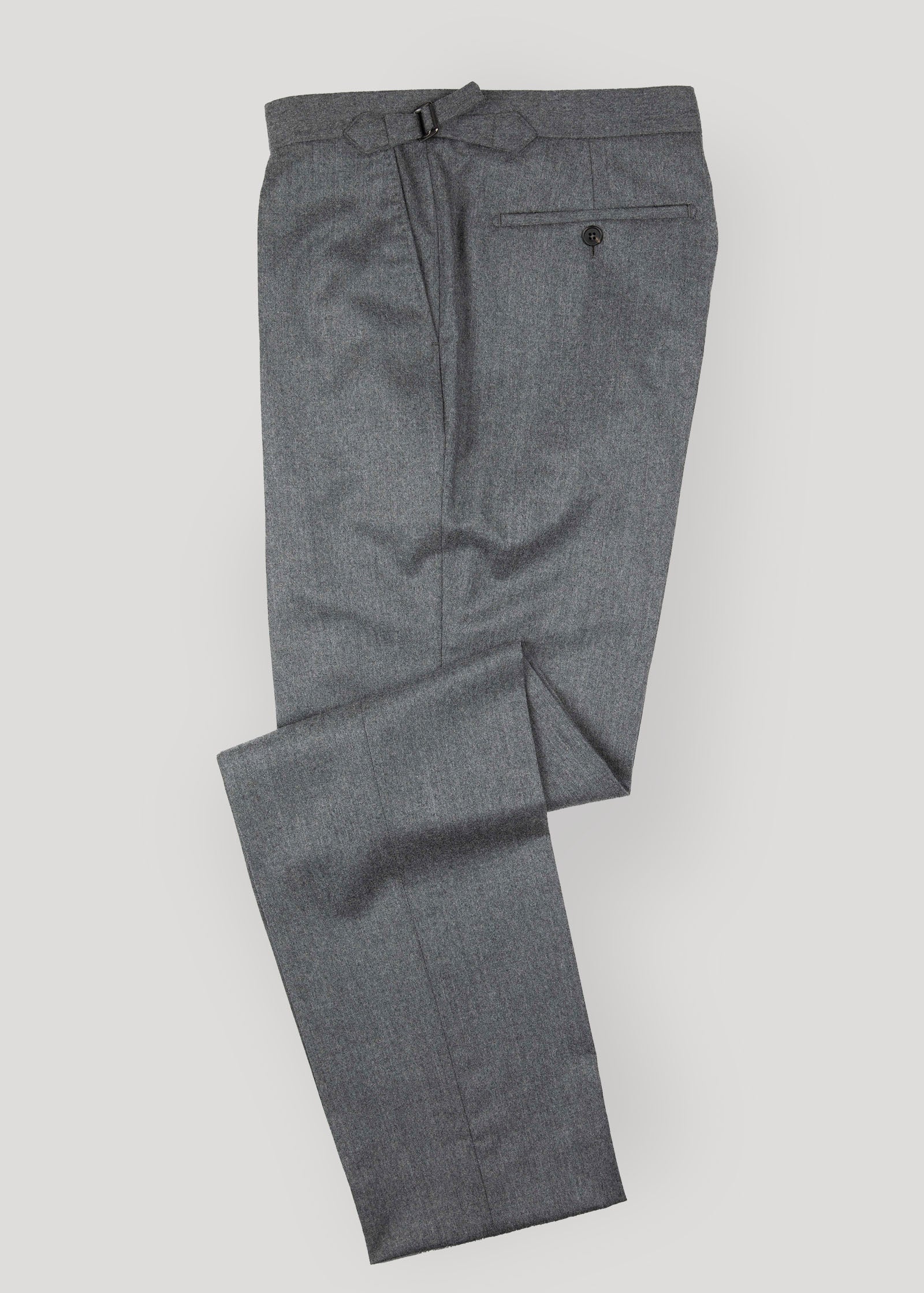 Flannel Trouser, Pleated, Mid Grey - Image 10