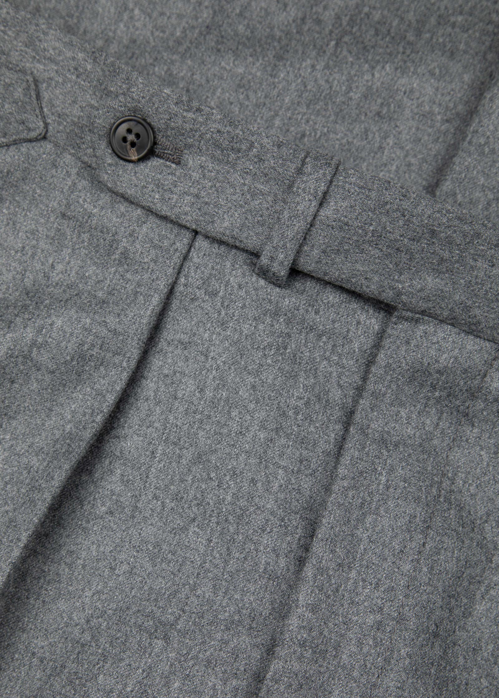 Flannel Trouser, Pleated, Mid Grey - Image 4