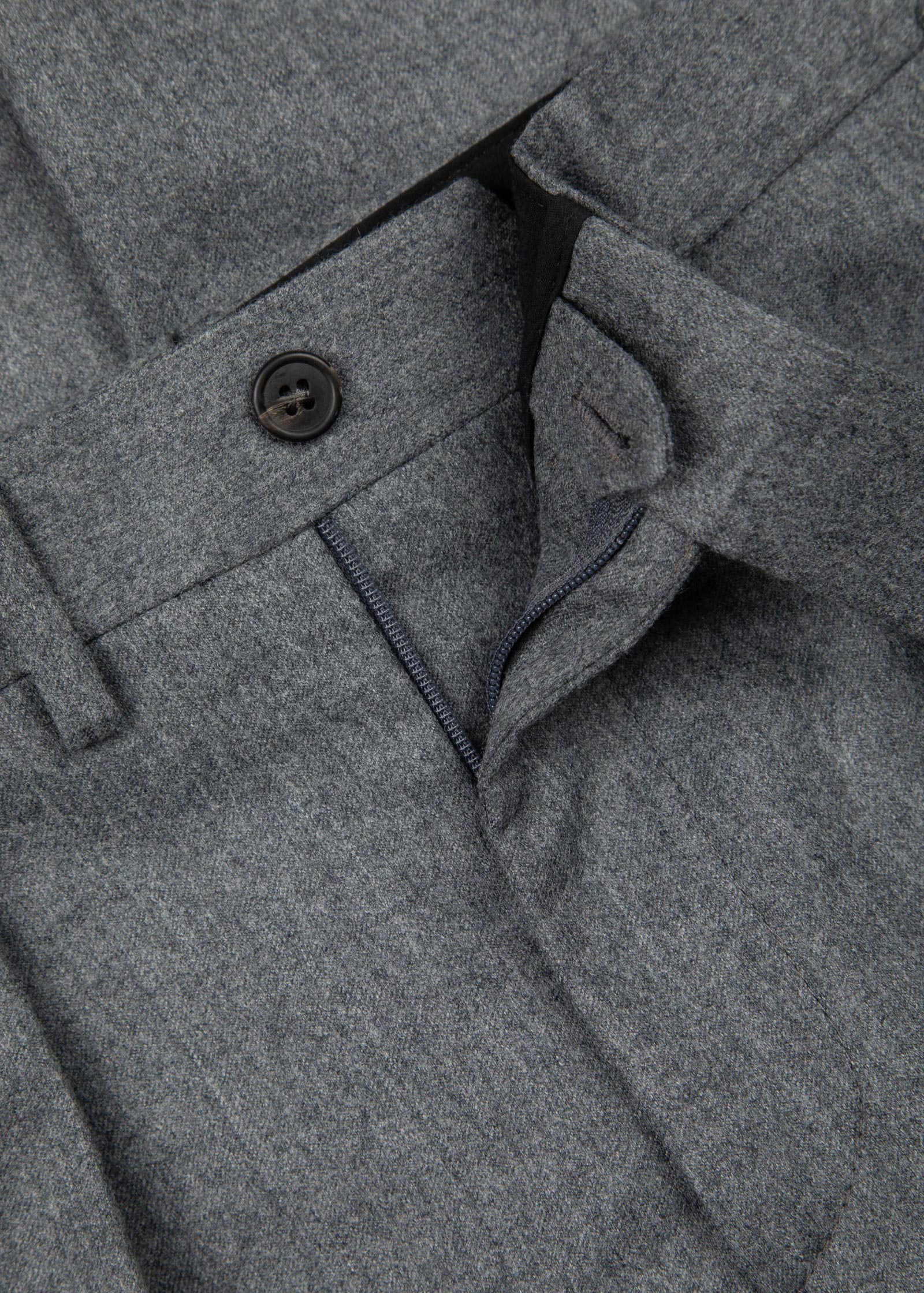 Flannel Trouser, Pleated, Mid Grey - Image 6