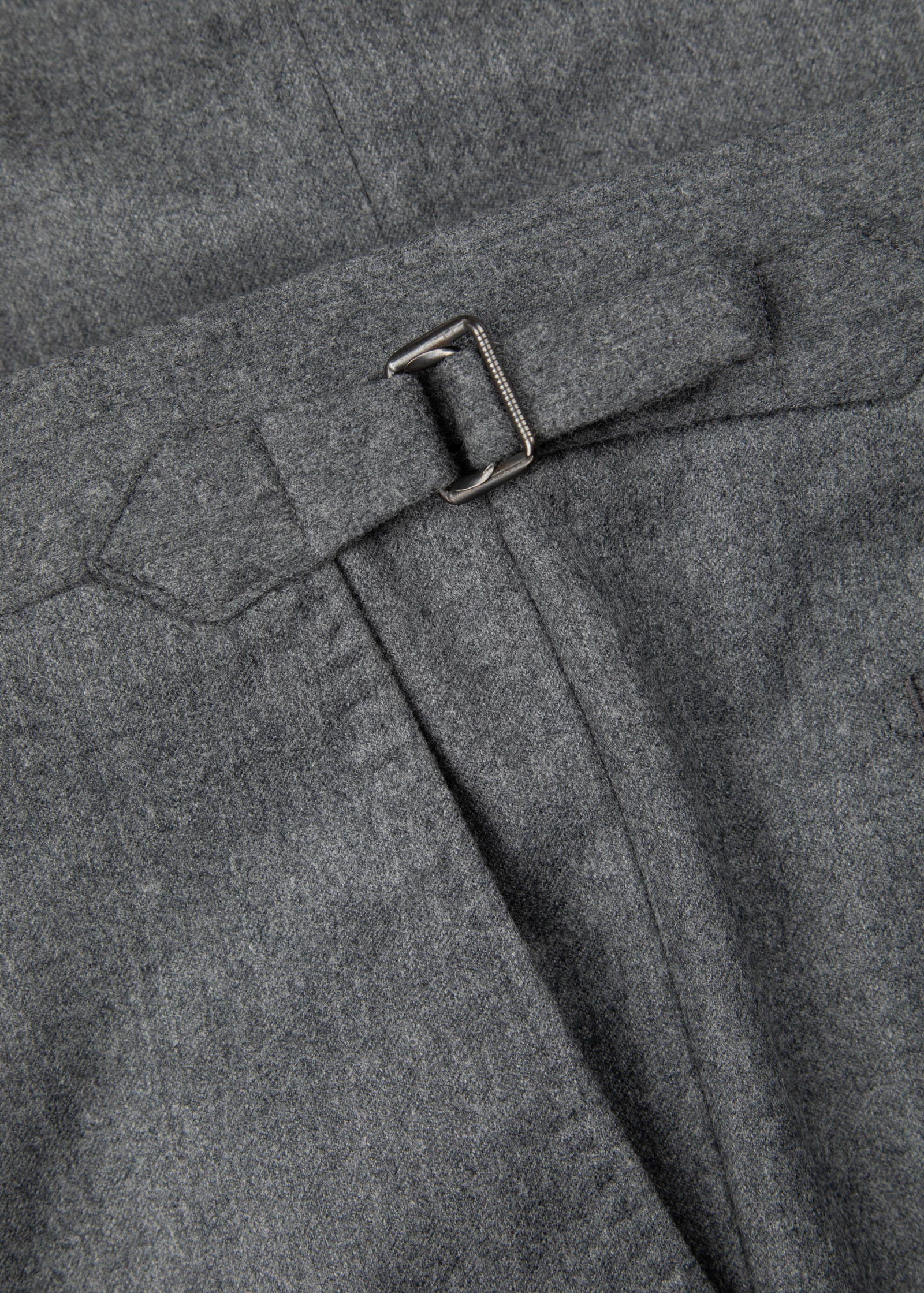 Flannel Trouser, Pleated, Mid Grey - Image 7
