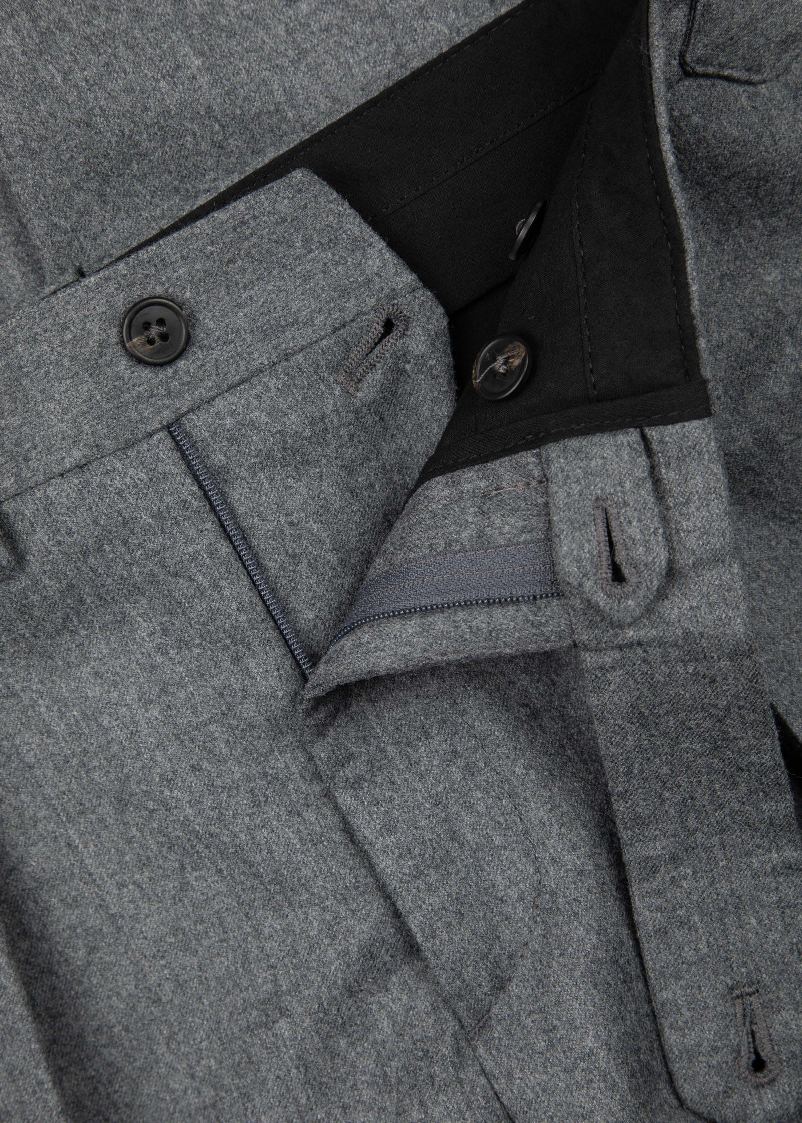 Flannel Trouser, Pleated, Mid Grey - Image 9