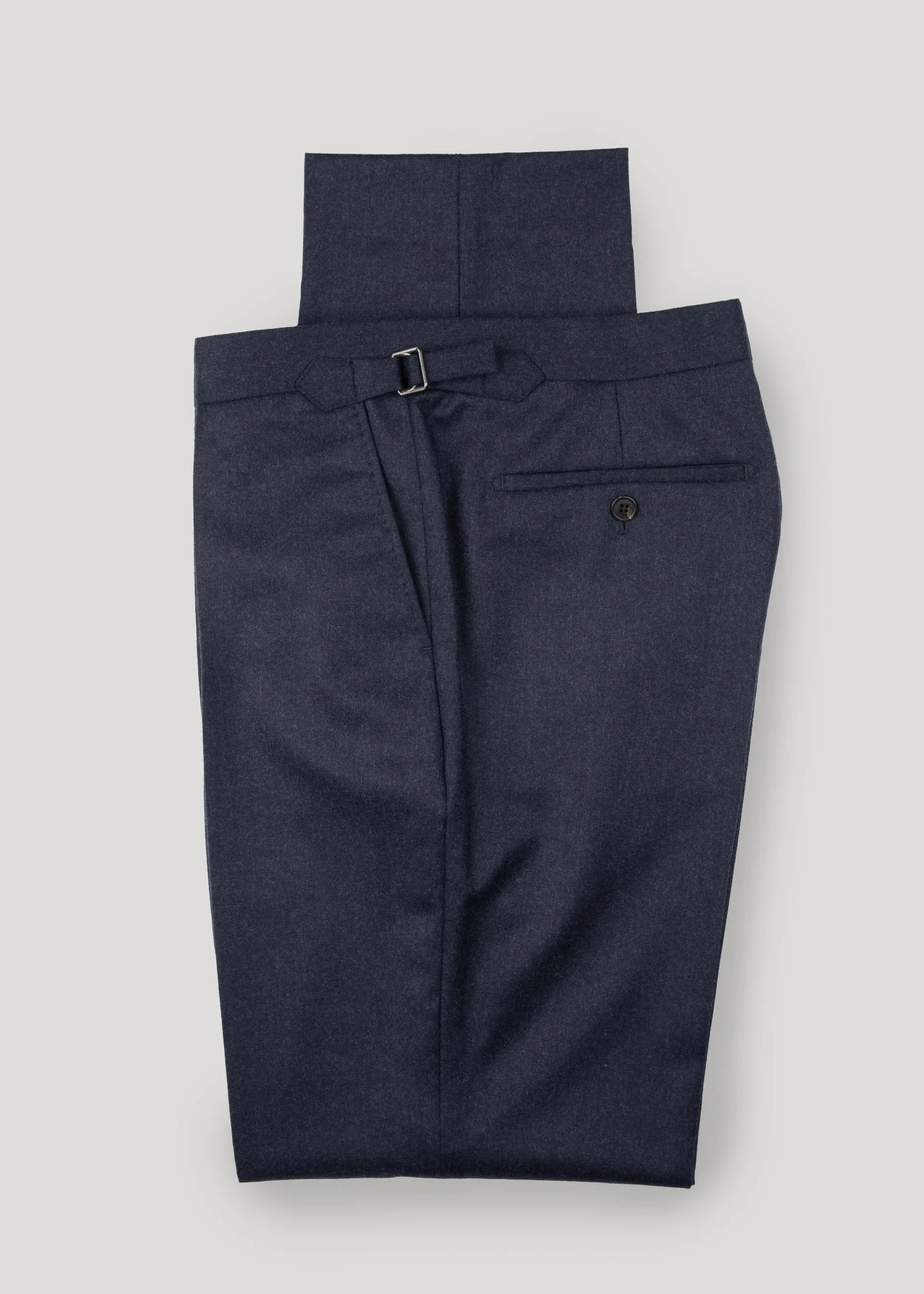 Flannel Trouser, Pleated, Navy - Image 4