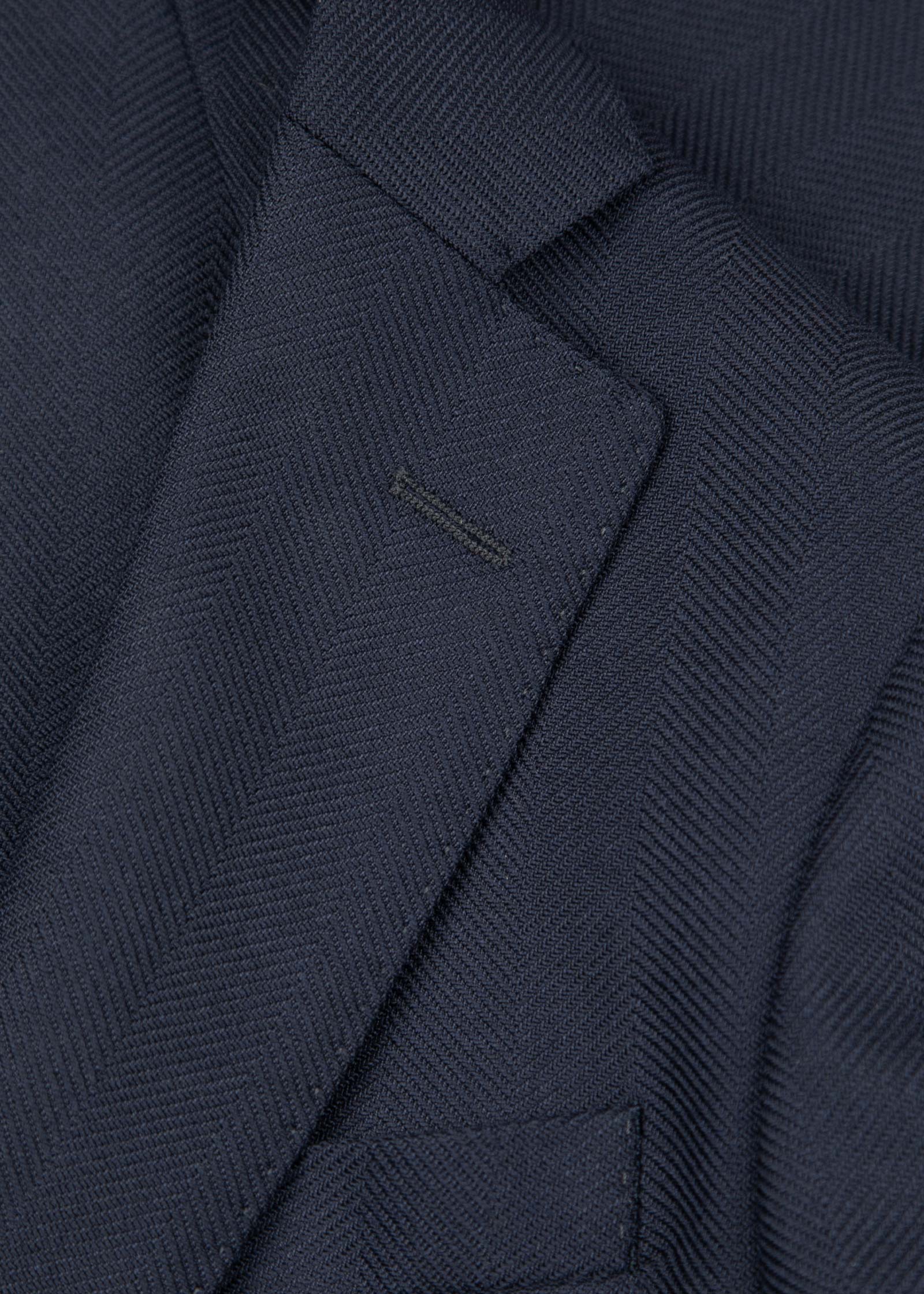 Herringbone Flex Wool Blazer, Unstructured, Dark Navy - Image 7