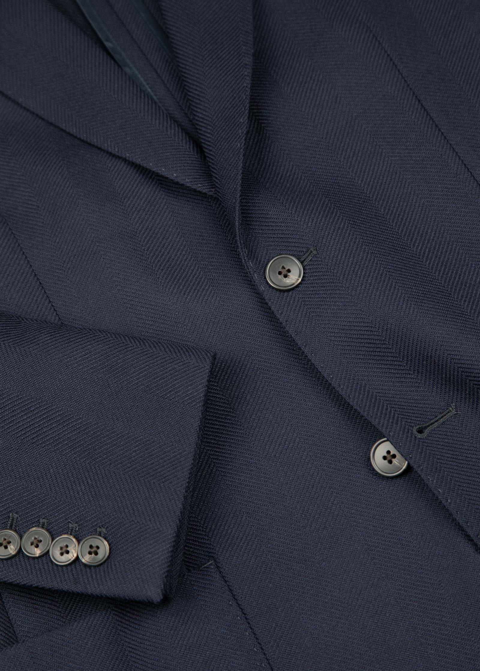 Herringbone Flex Wool Blazer, Unstructured, Dark Navy - Image 8