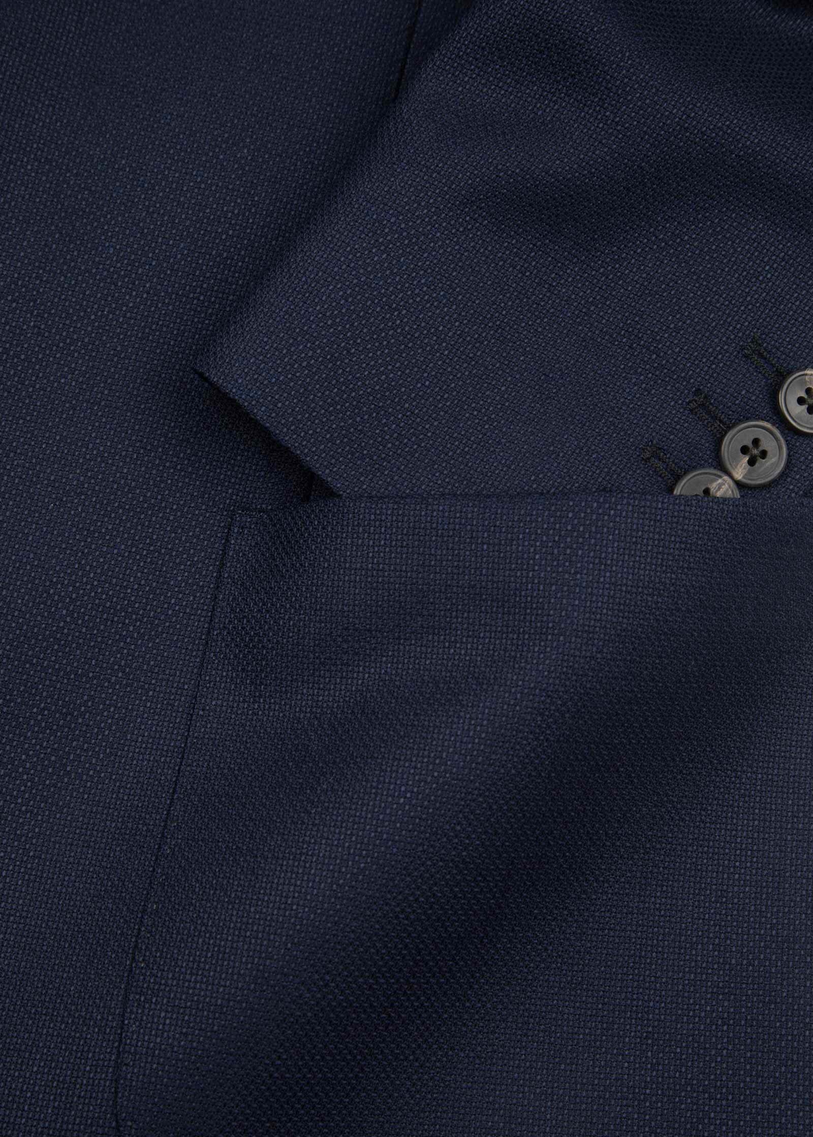 Hopsack Blazer, Unstructured, Navy - Image 4