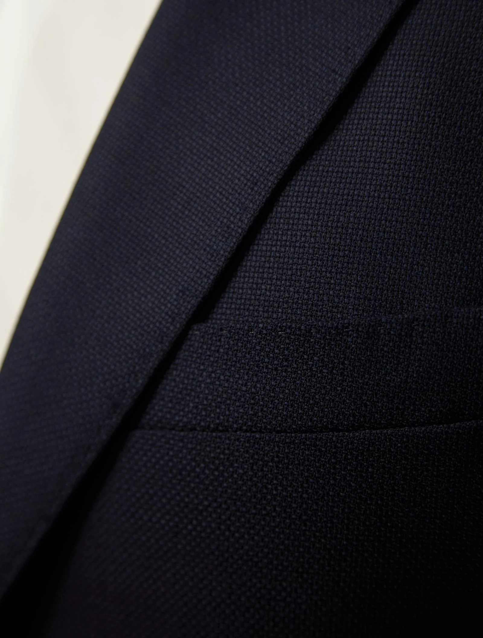 Hopsack Blazer, Unstructured, Navy - Image 7