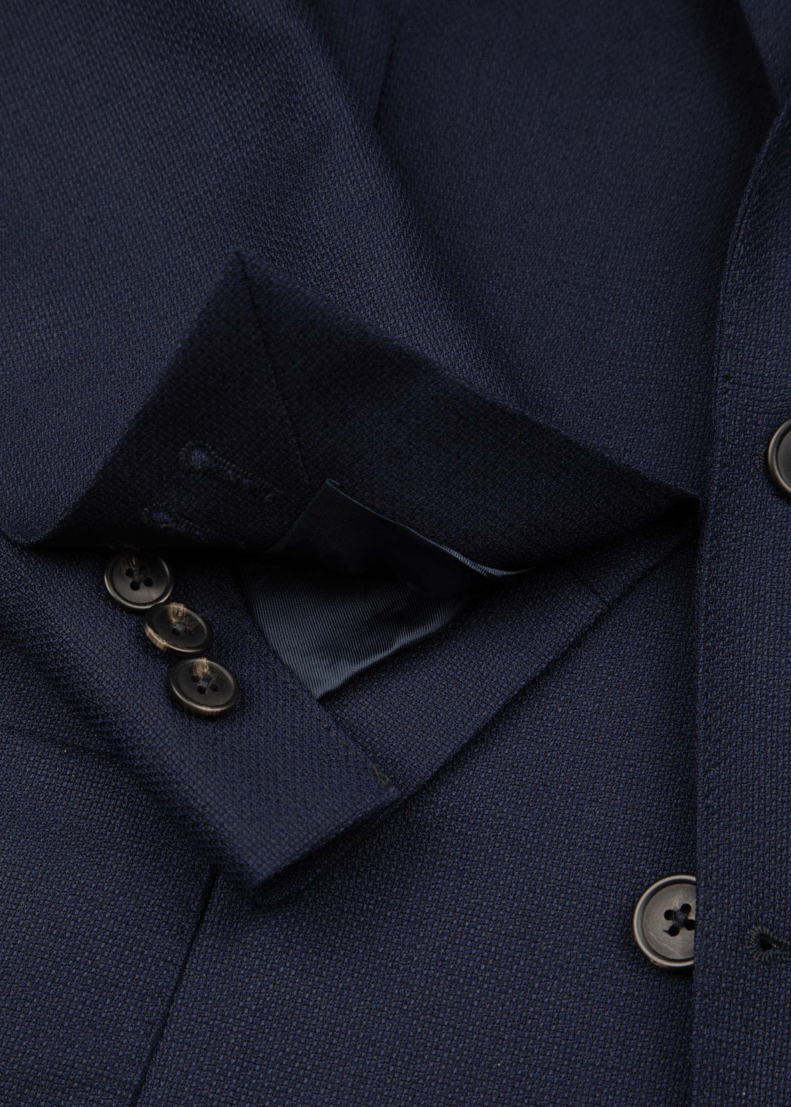 Hopsack Blazer, Unstructured, Navy - Image 8