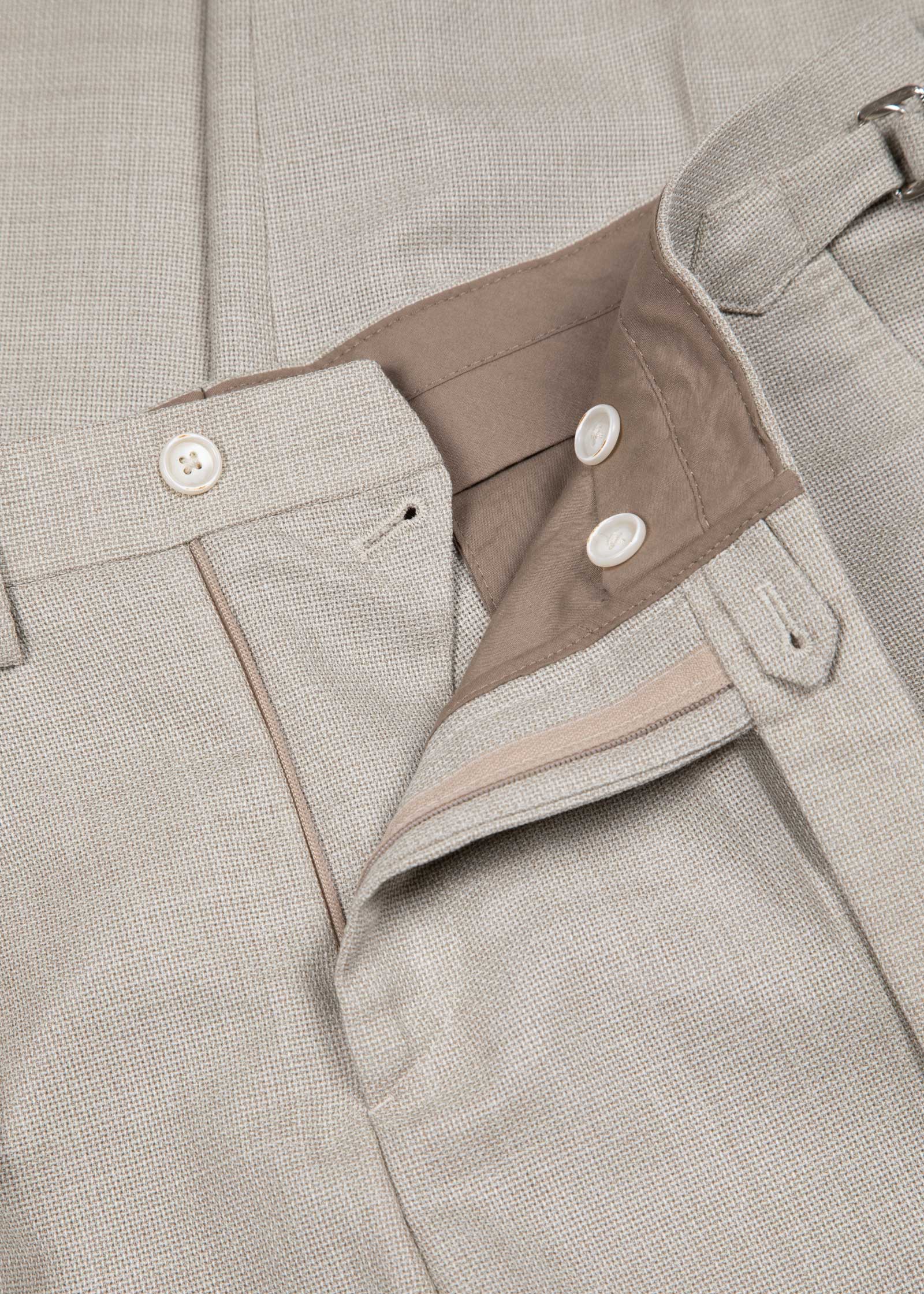 Hopsack Trouser, Pleated, Sand - Image 5