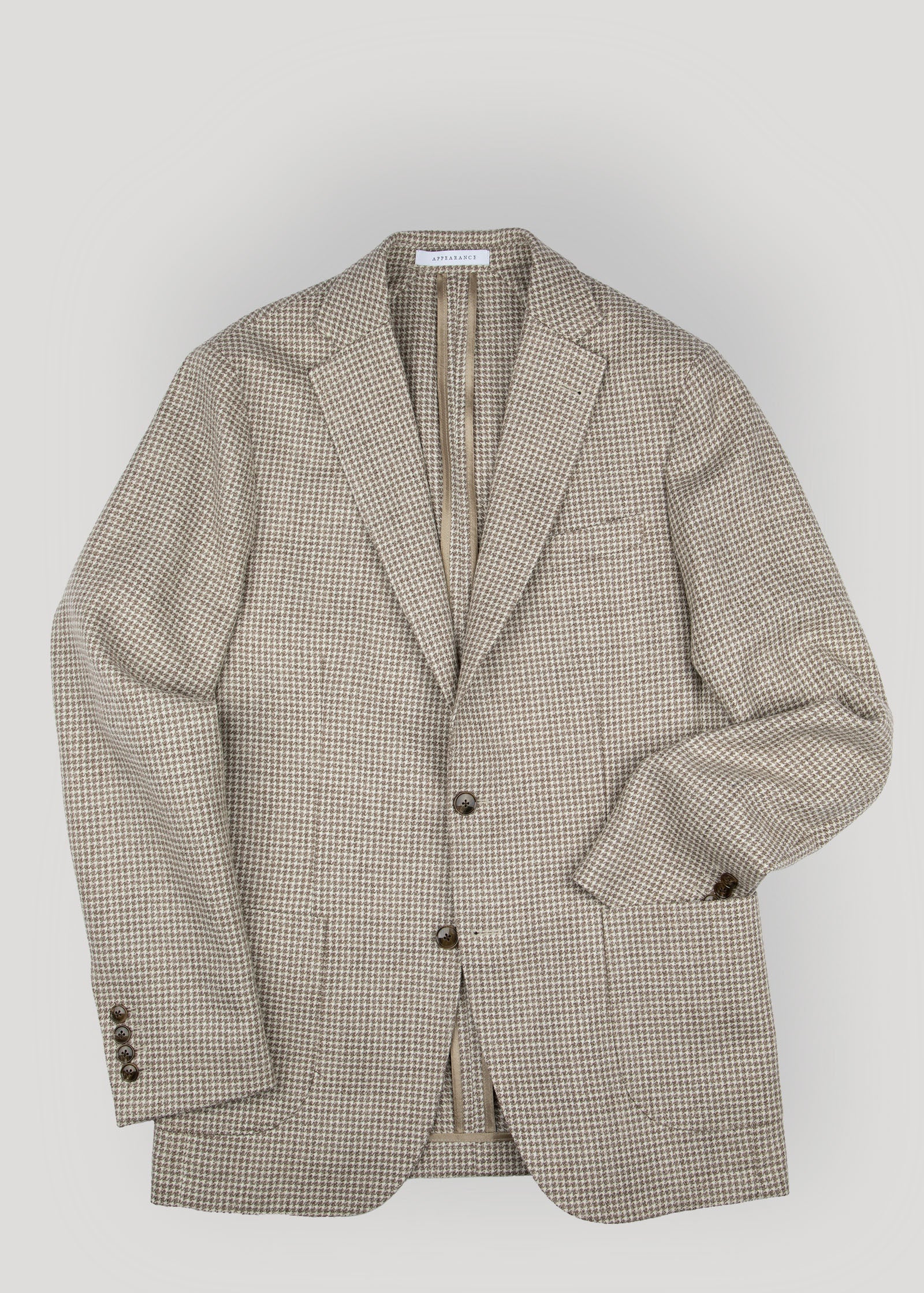 Houndstooth Blazer, Unstructured, Camel - Image 7