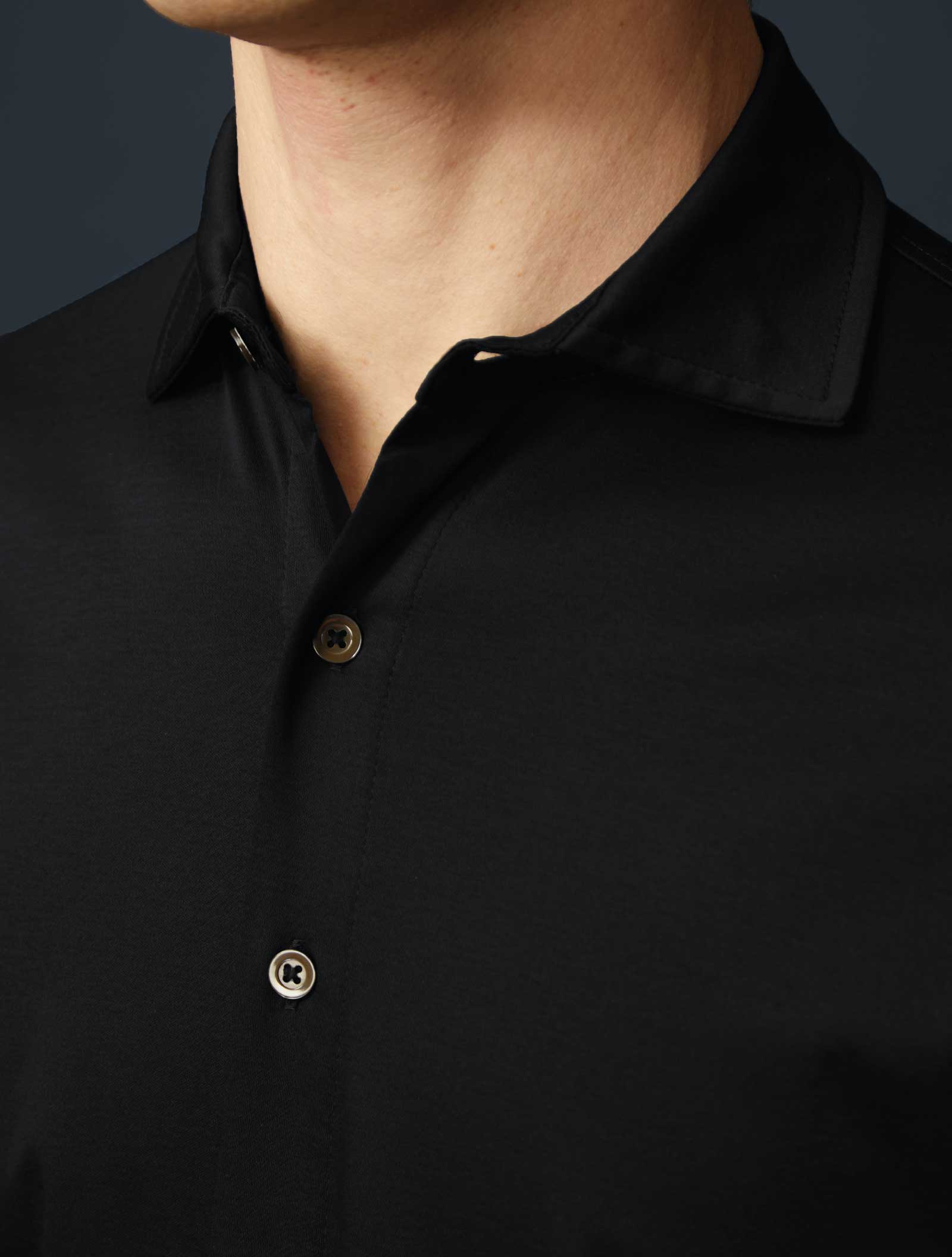 Jersey Polo Shirt, Deep Black - Image 4