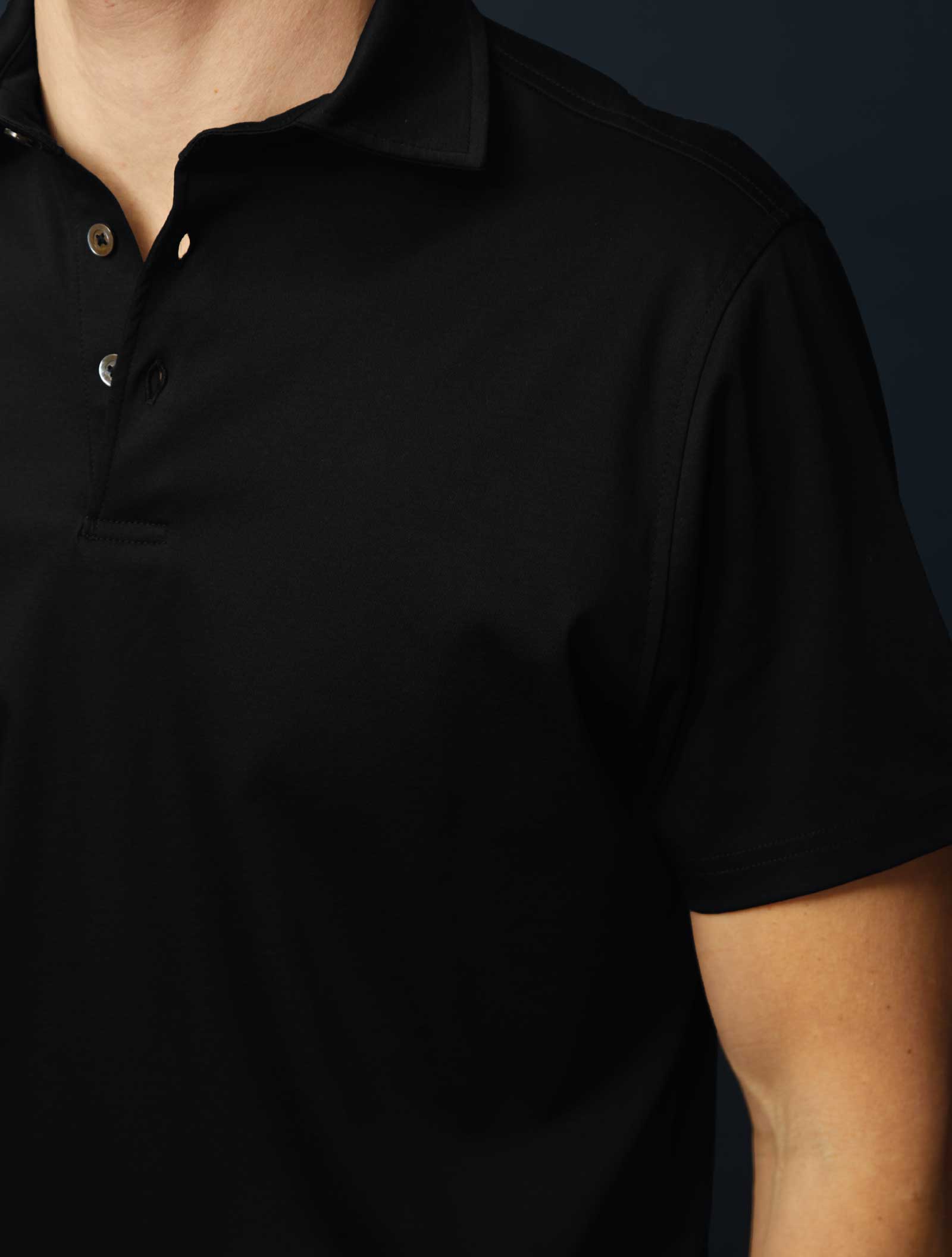 Jersey Polo Shirt, Deep Black - Image 5