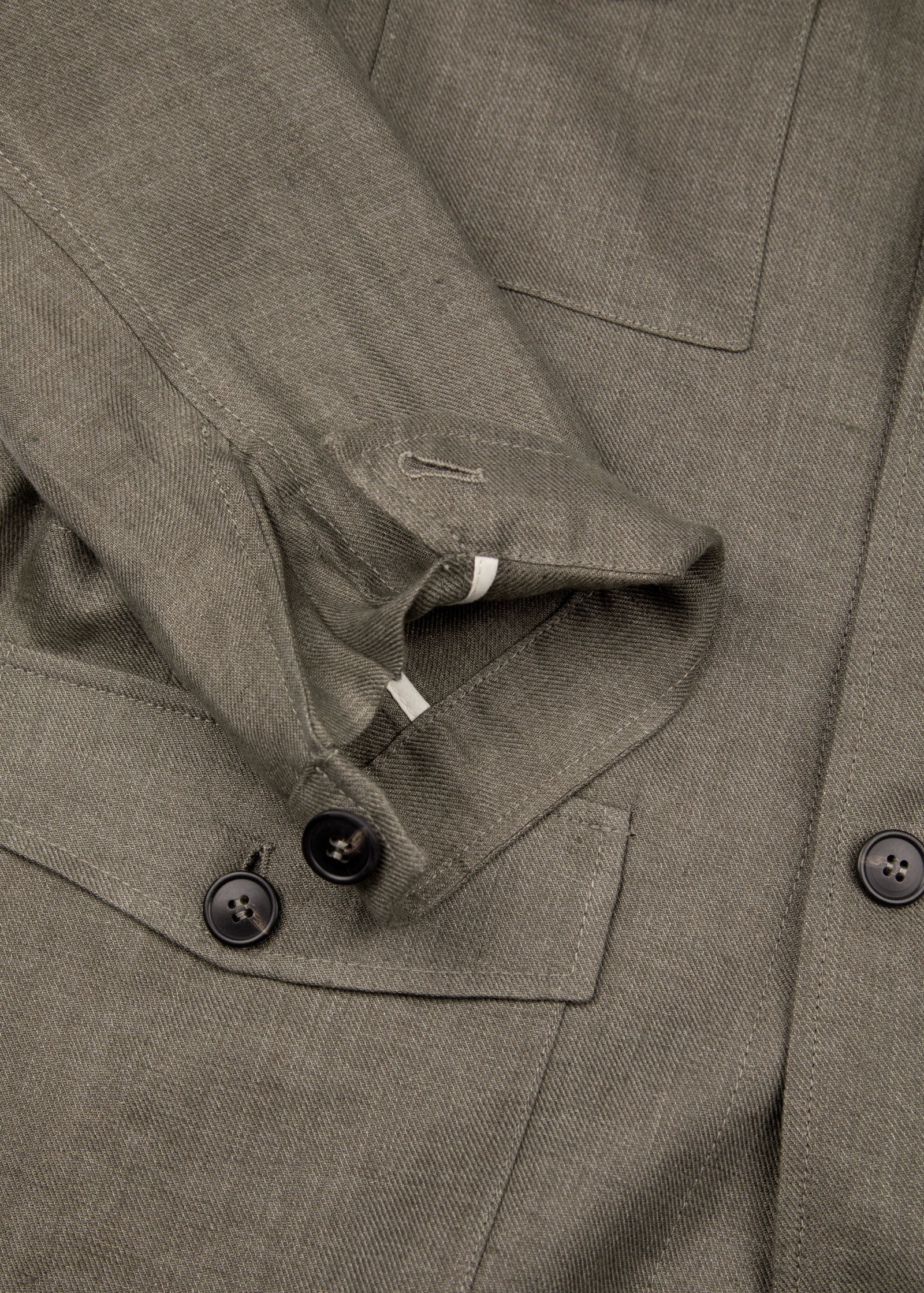 Linen Safari Jacket, Olive Green - Image 4
