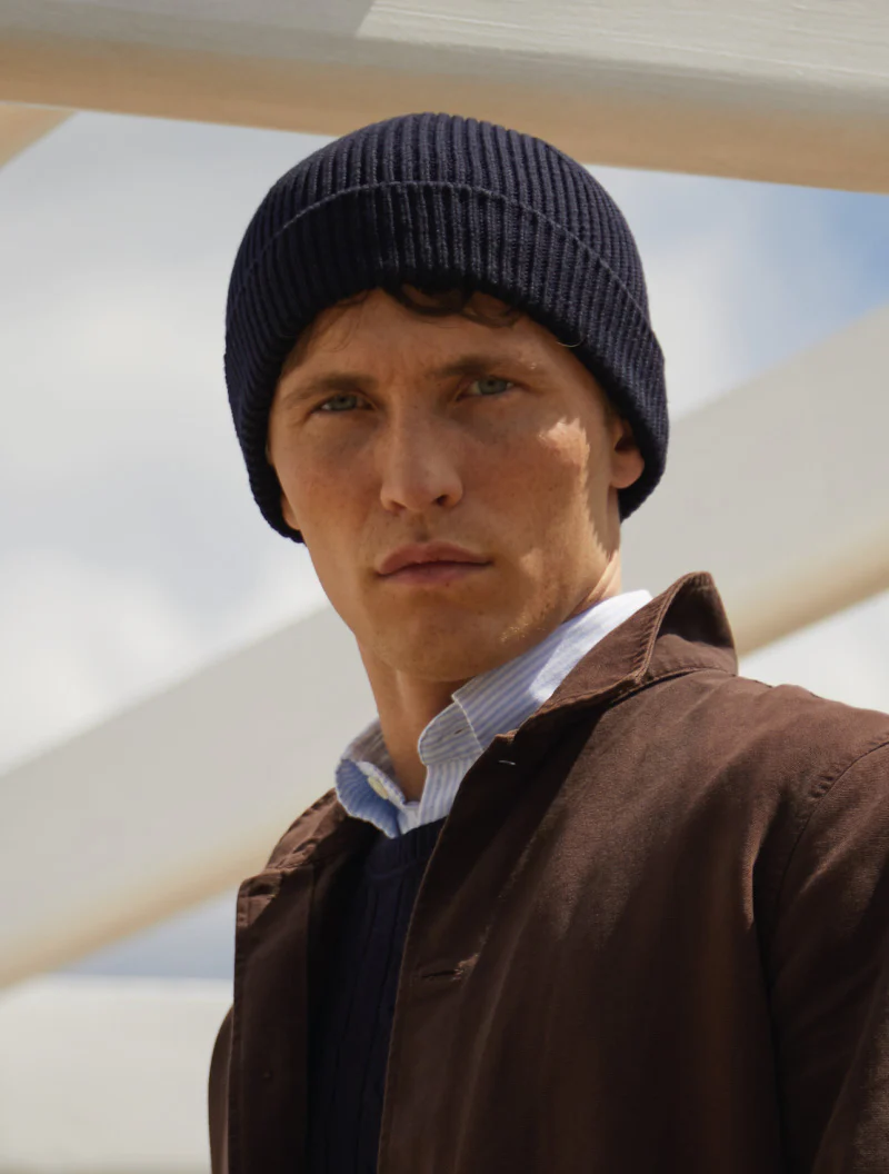 Merino Beanie, Dark Navy - Image 4