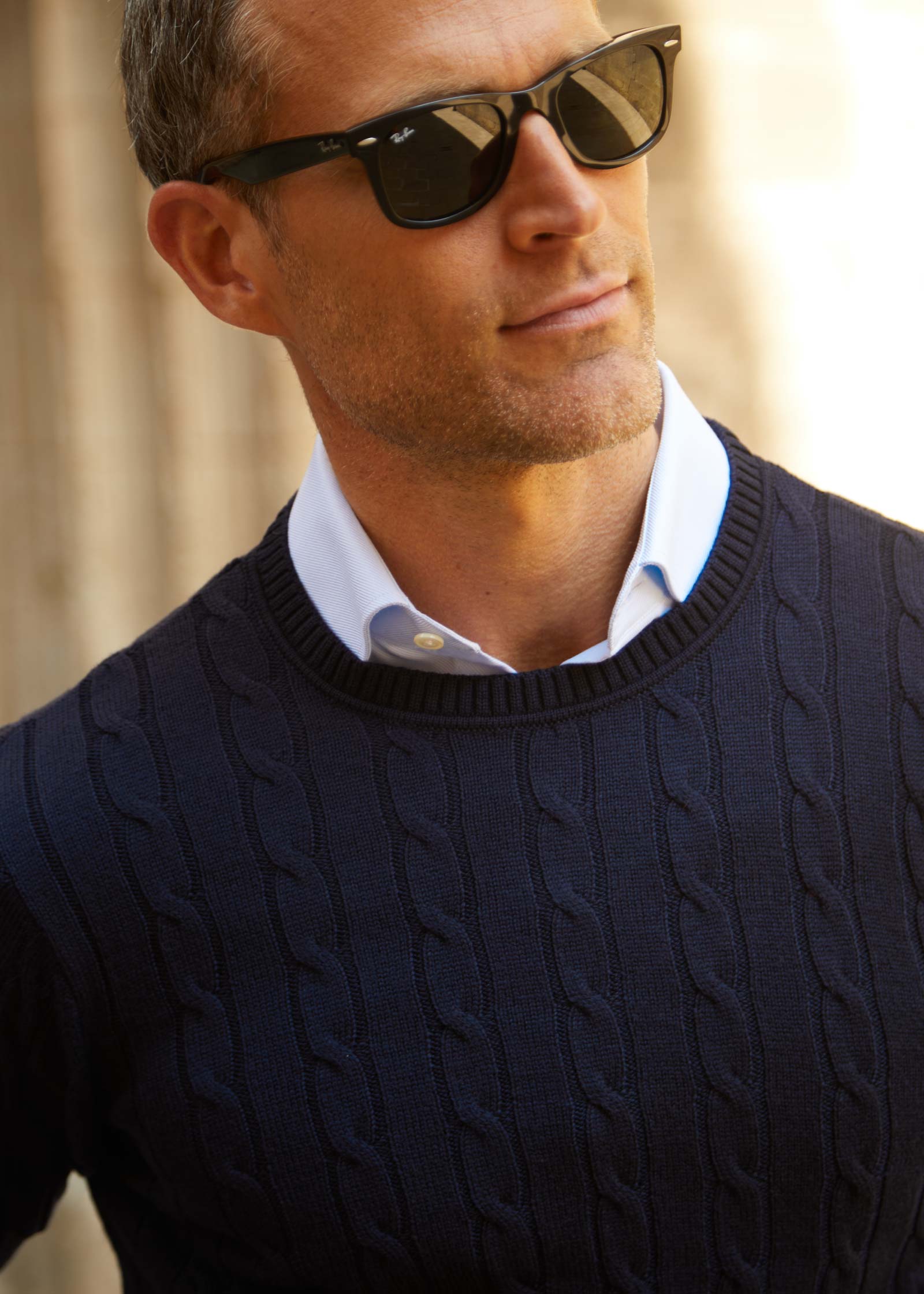 Merino Cable Knit, Dark Navy - Image 4