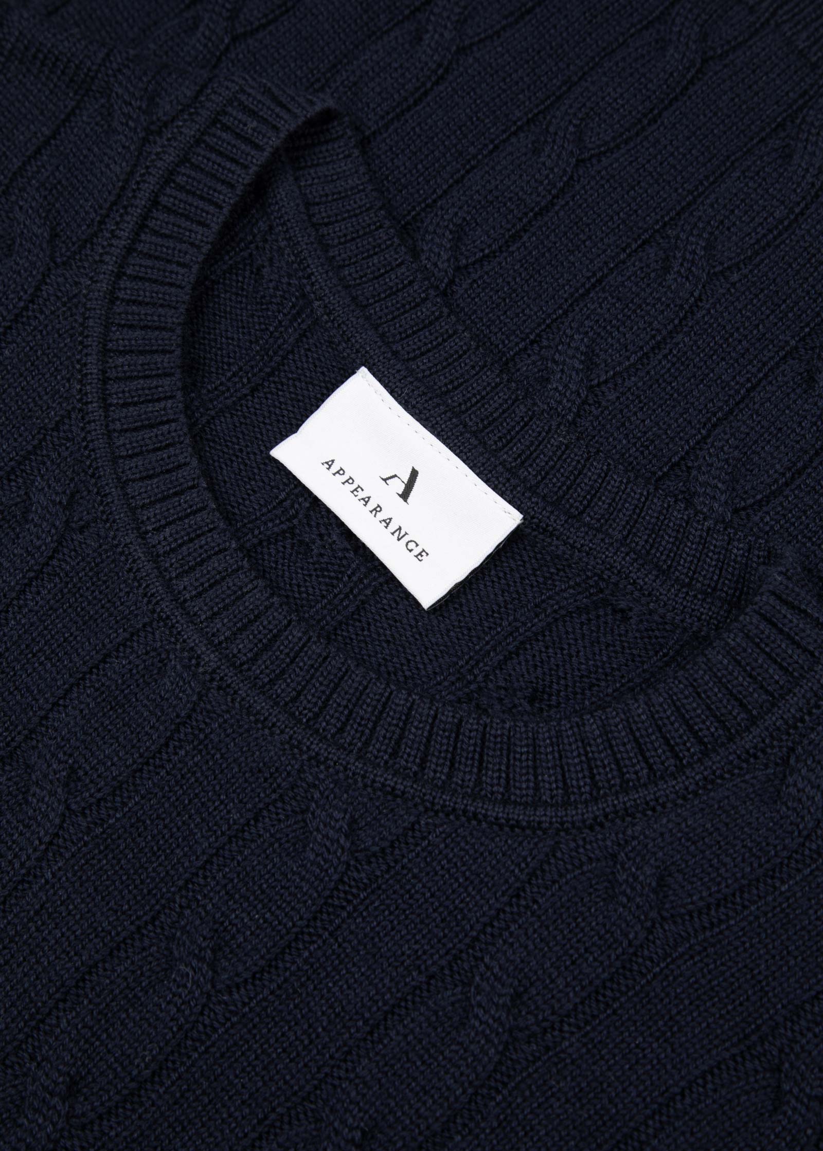 Merino Cable Knit, Dark Navy - Image 5