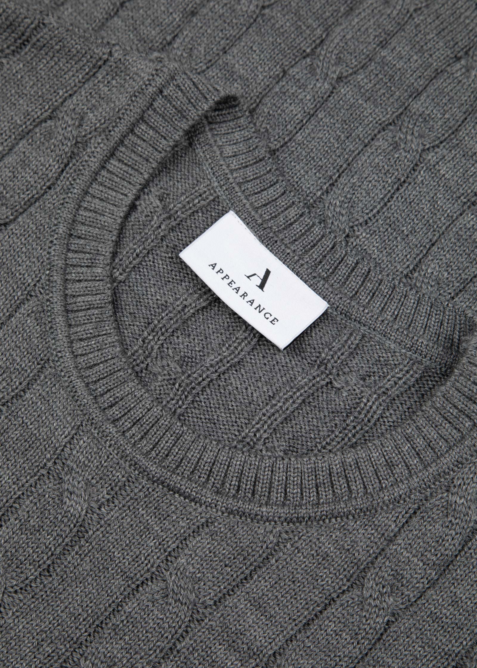 Merino Cable Knit, Mid Grey - Image 5