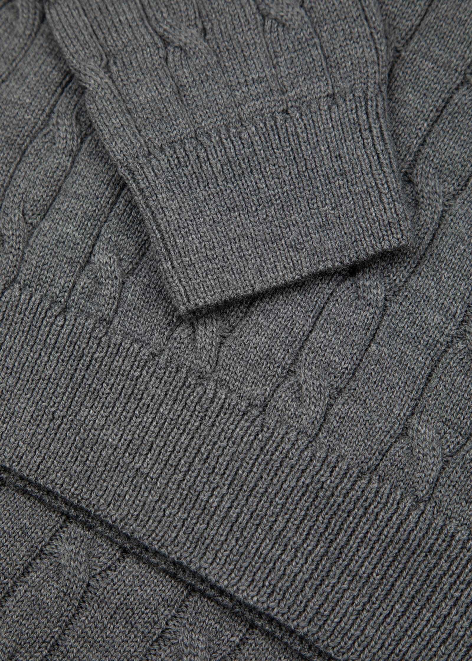 Merino Cable Knit, Mid Grey - Image 6