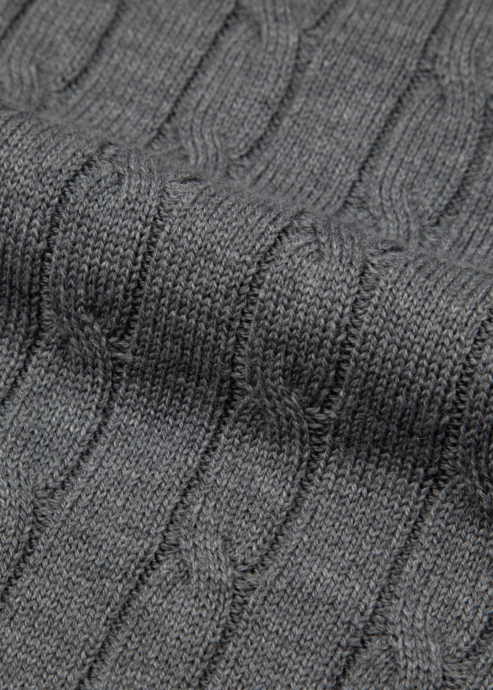 Merino Cable Knit, Mid Grey - Image 8