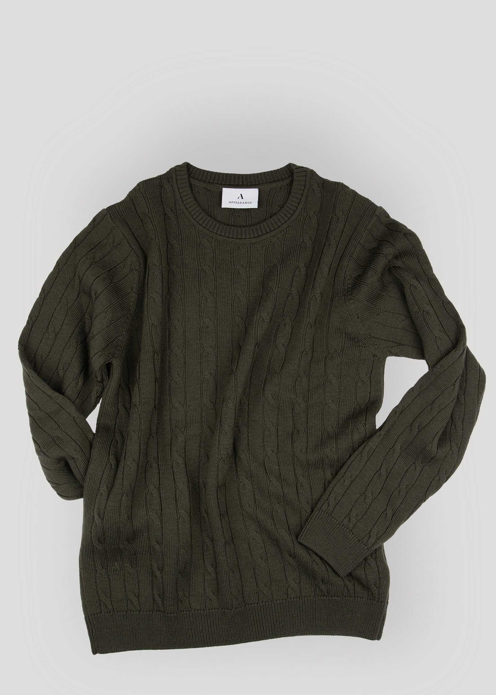 Merino Cable Knit, Olive Green - Image 5