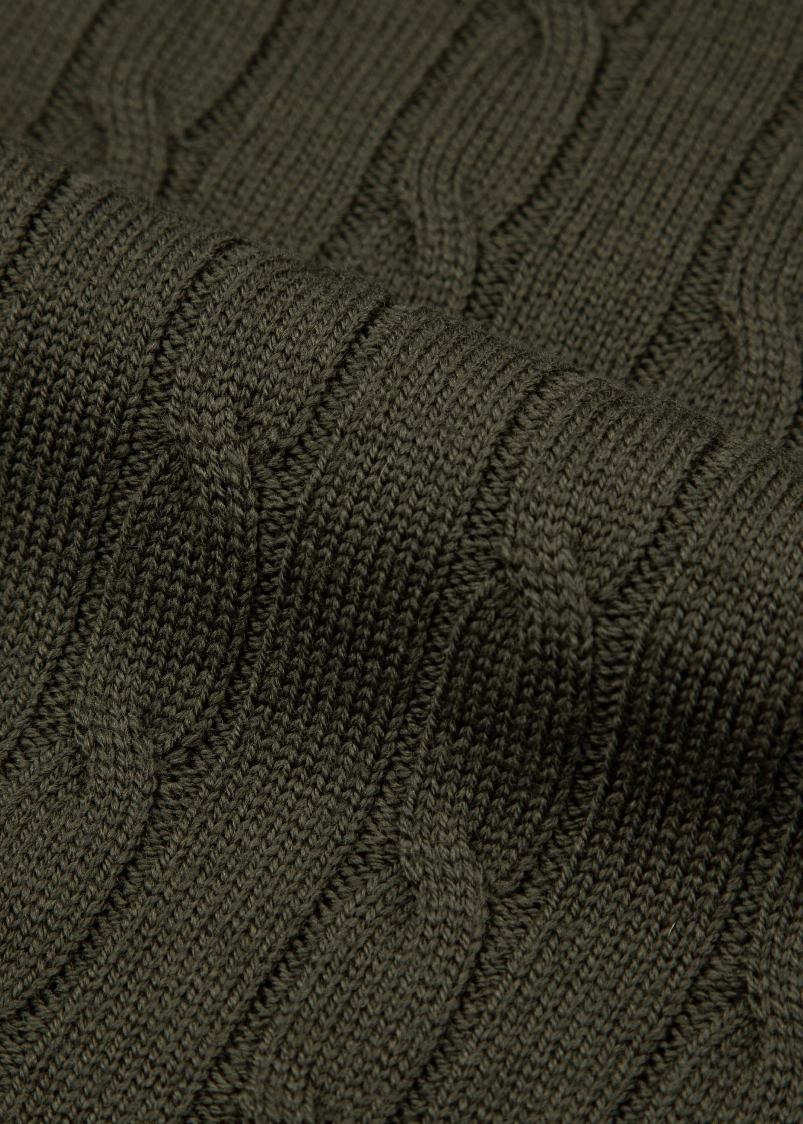 Merino Cable Knit, Olive Green - Image 6